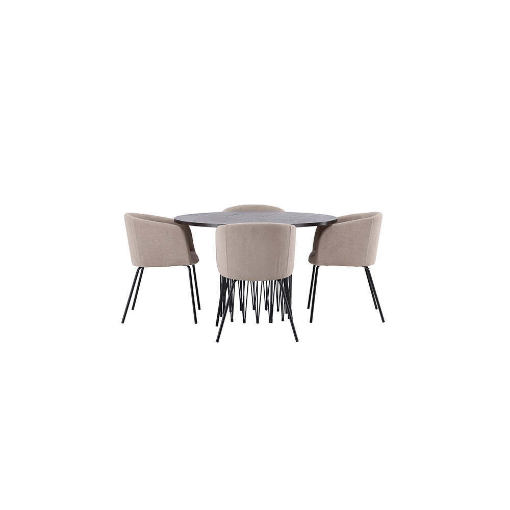 Spisegruppe Venture Home Stone Ø120 cm med 4 Berit Stoler