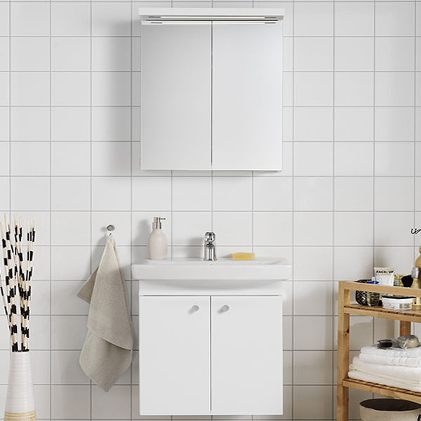 Möbelpaket Hafa Life Komplett med Luckor och Spegelskåp 600