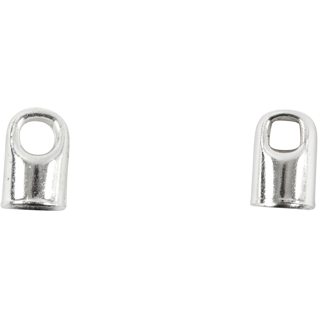 Avslutningshylsa, försilvrad, L: 7 mm, Dia. 4,5 mm, 8 st./ 1 8 st