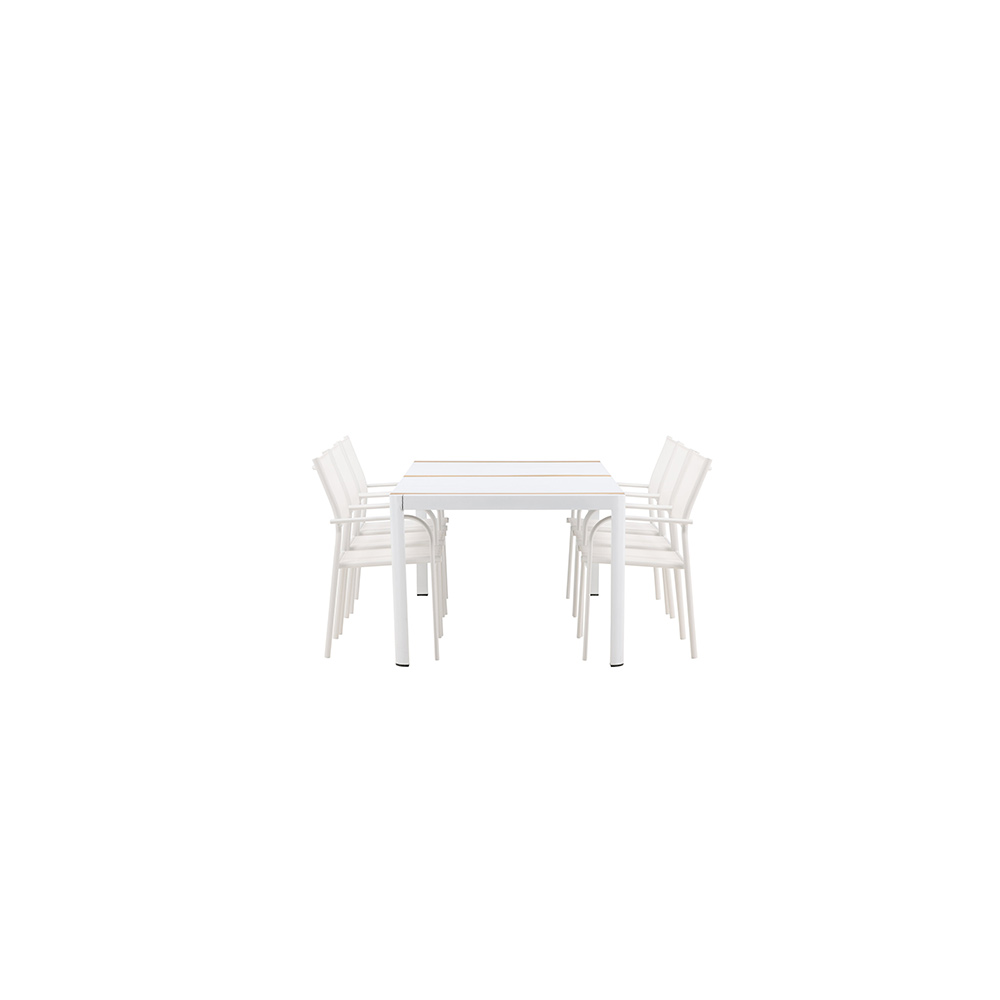 Spisegruppe Venture Home Togo med 6 Santorini Stoler