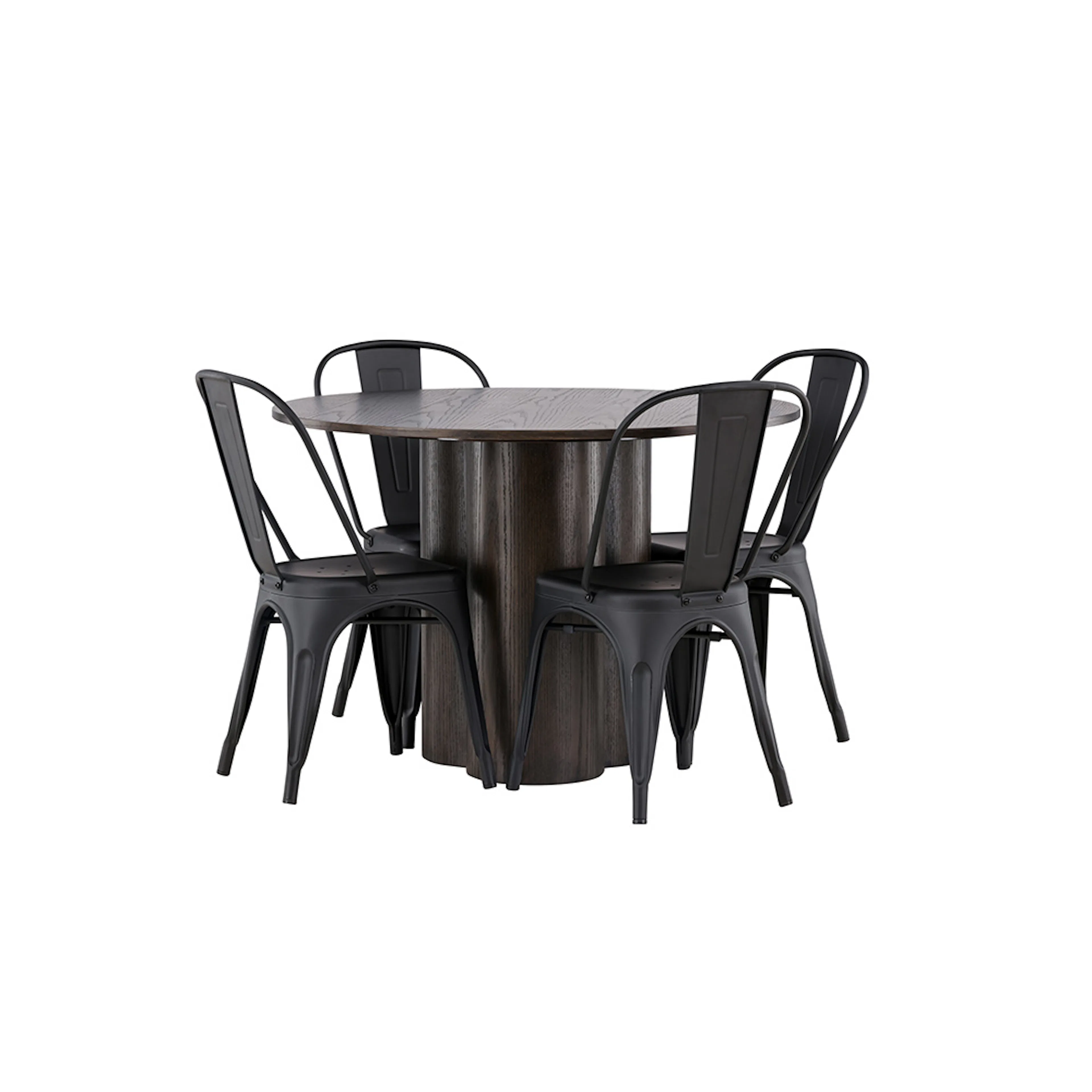 Spisegruppe Venture Home Olivia Ø 110 cm med 4 Tempe Stoler