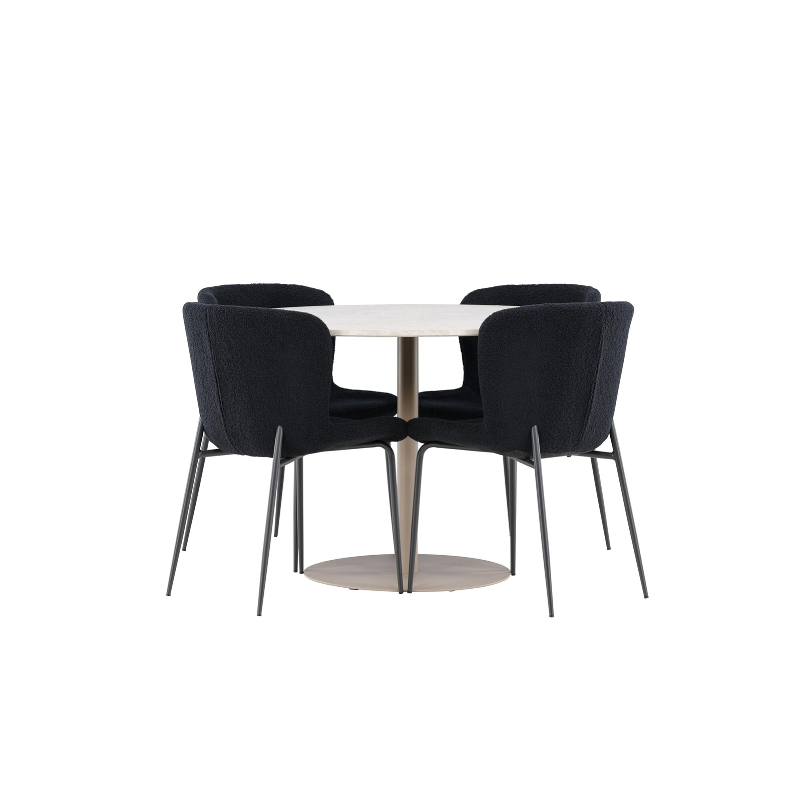 Spisegruppe Venture Home Lycke Ø110 med 4 stk Modesto Stoler