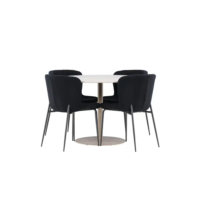 Spisegruppe Venture Home Lycke Ø110 med 4 stk Modesto Stoler
