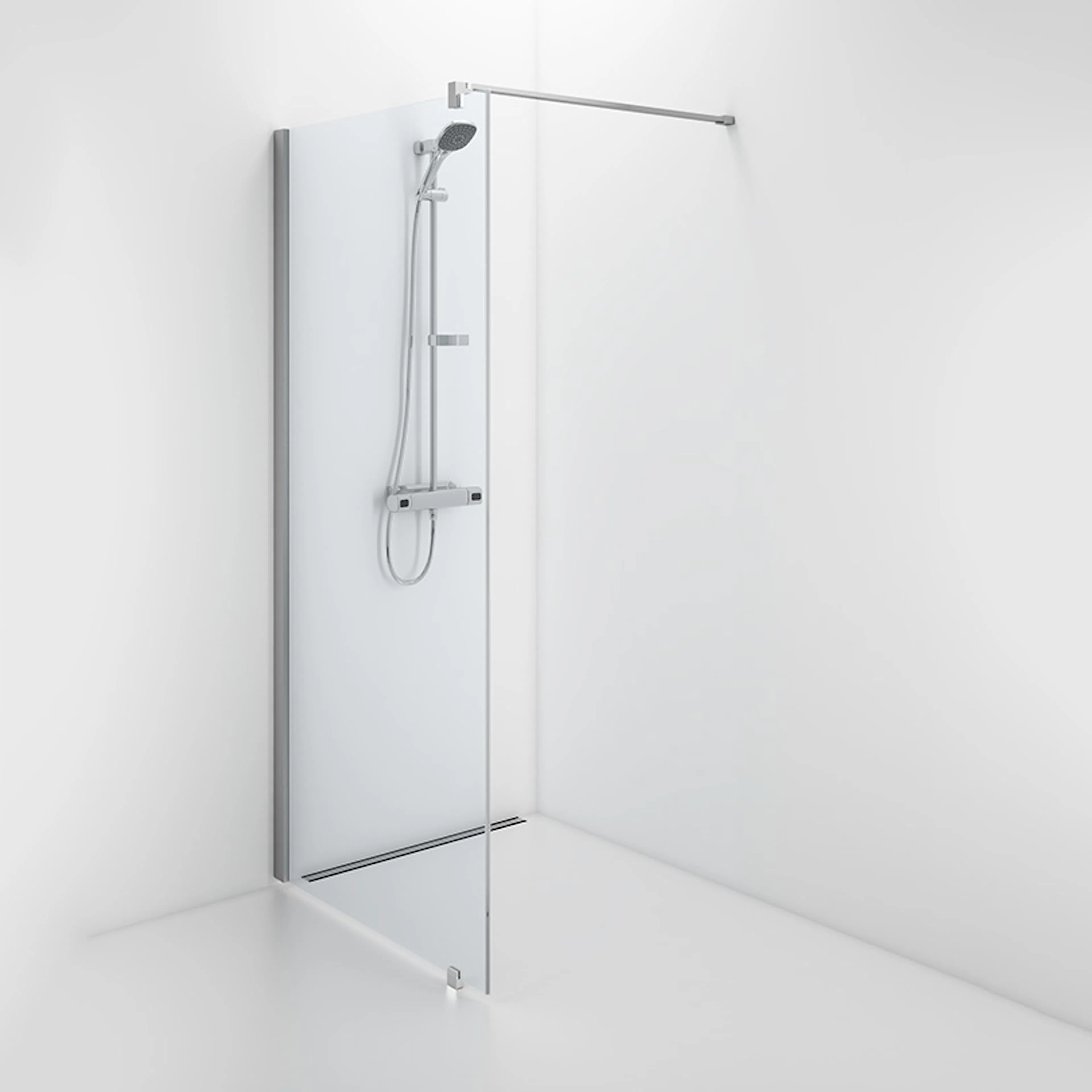 Contura Shower Space SFNK 600 fast vägg Natur/Klarglas 600x600 Klarglas