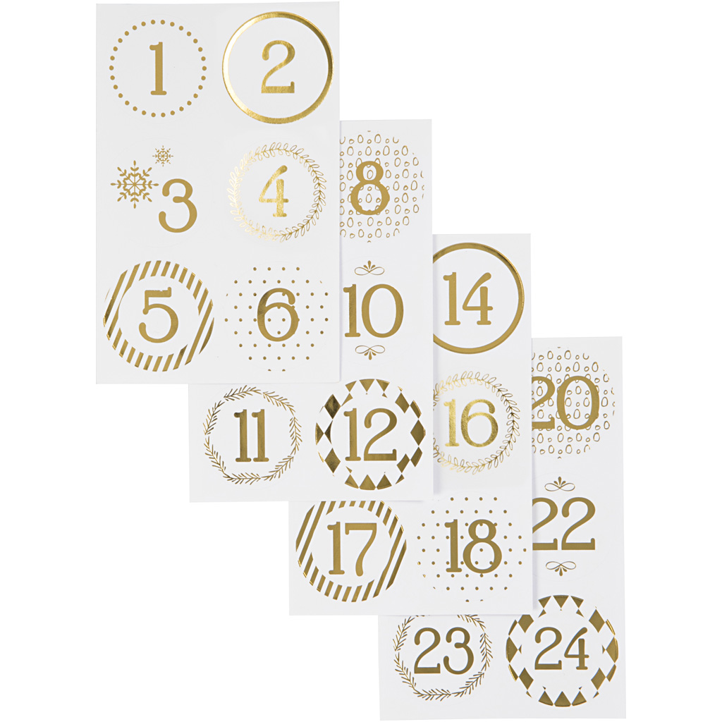 Kalendersifre Creativ Company D40 mm 9x14 cm 4 Ark/1 Pk