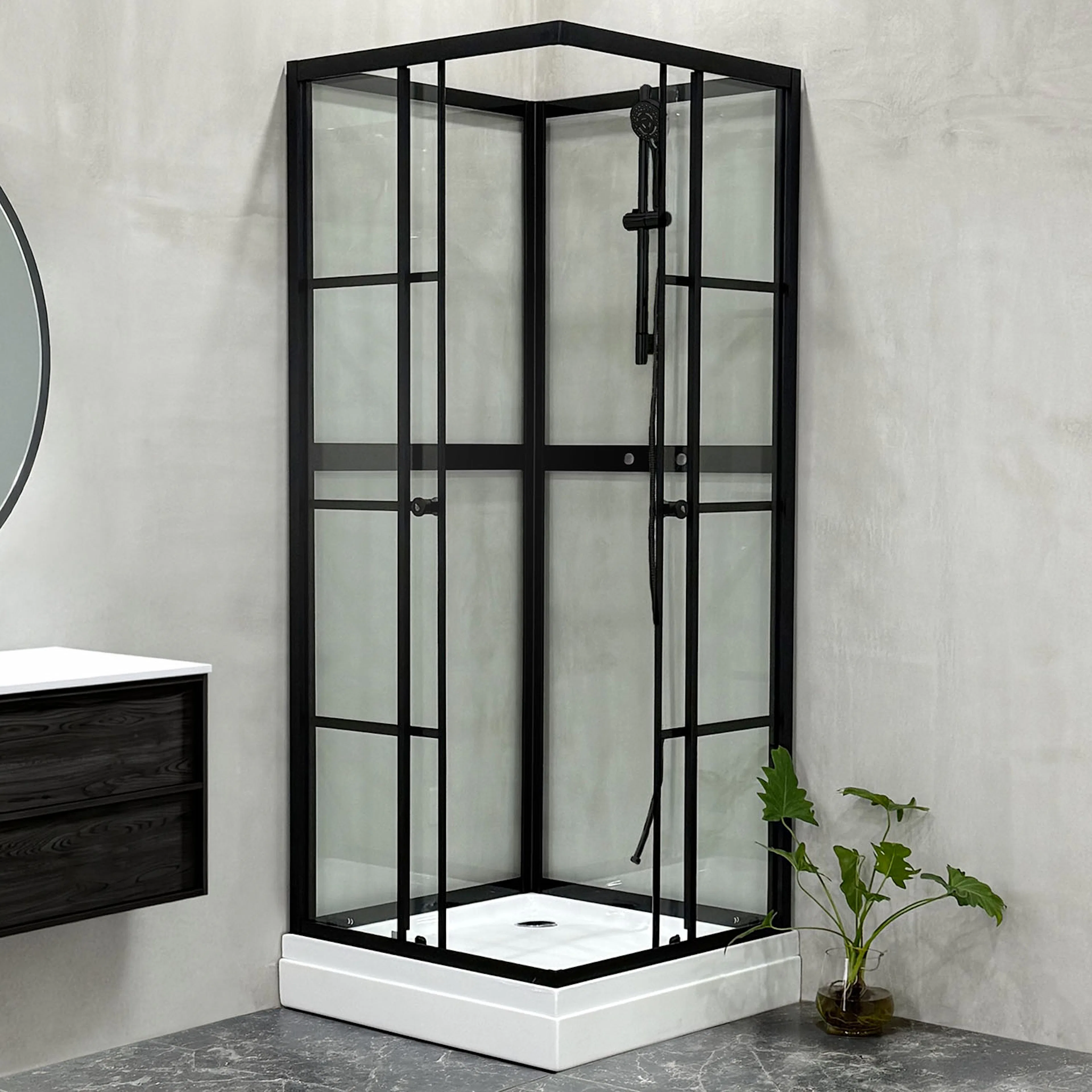 Dusjkabinett Bathlife Betrakta 90x90 Rett R/W Klarglass