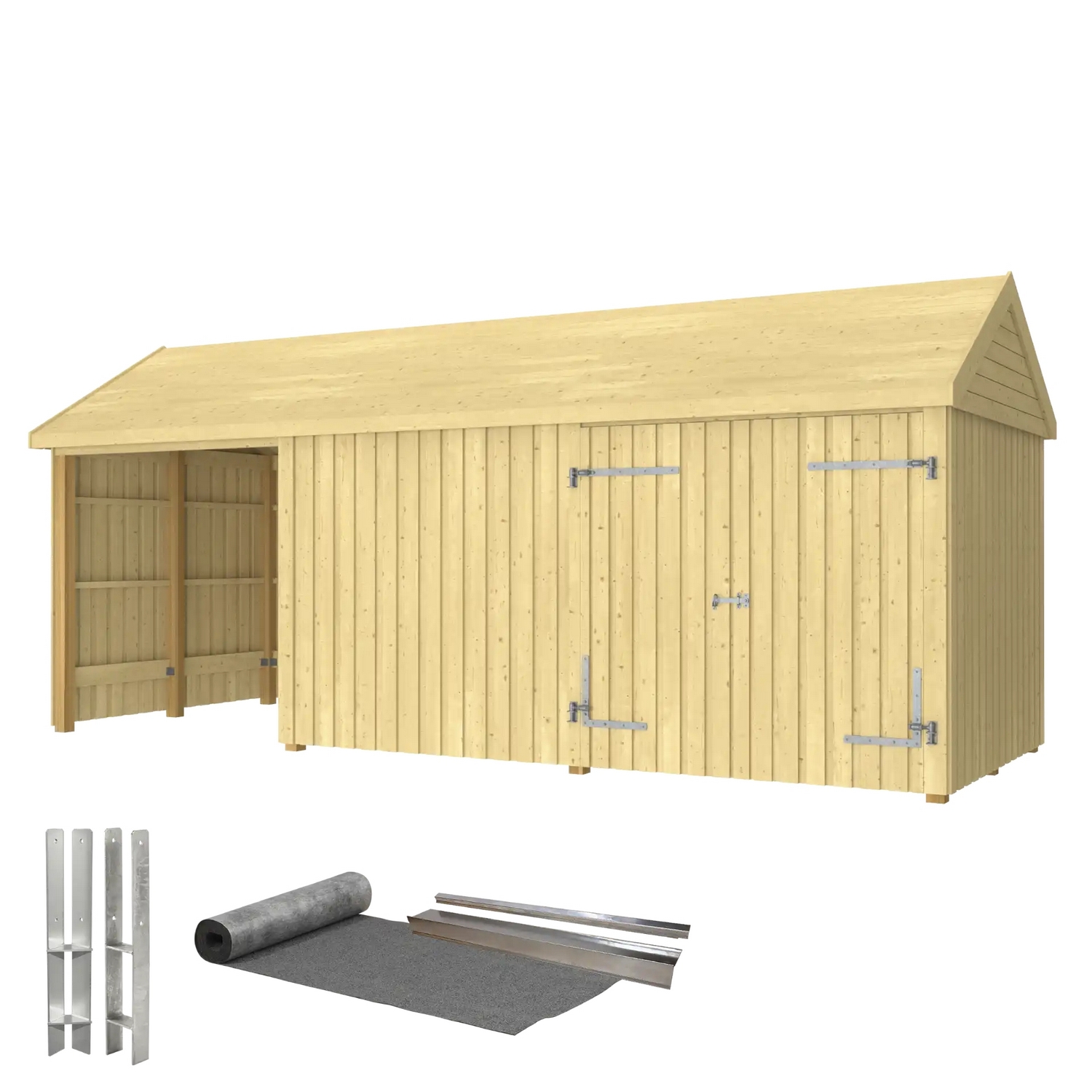 Utebod PLUS Classic Multi Hagehus 3 Moduler Dobbeldør Åpen/Lukket 14,5m2