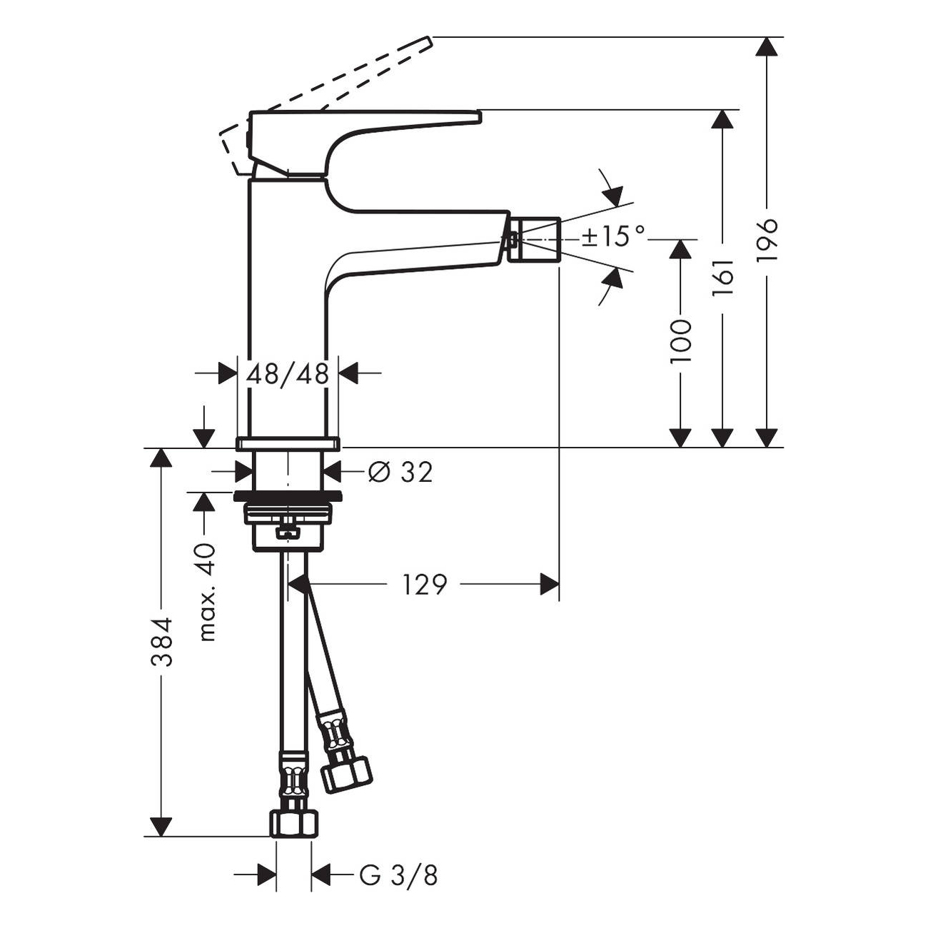 Bidéblander Hansgrohe Metropol med Bøylehåndtak