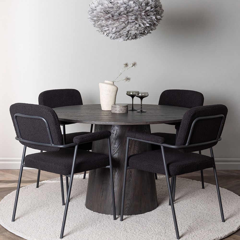 Spisegruppe Venture Home Lanzo Ø120 cm med 4 stk Yesterday Stoler