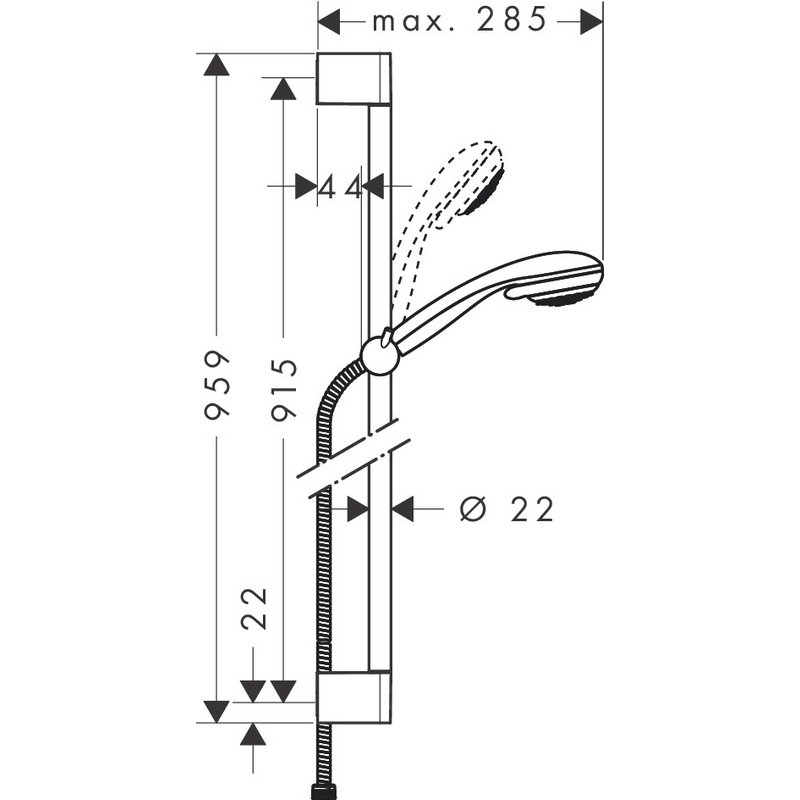 Dusjsett Hansgrohe Crometta 65 cm Multi