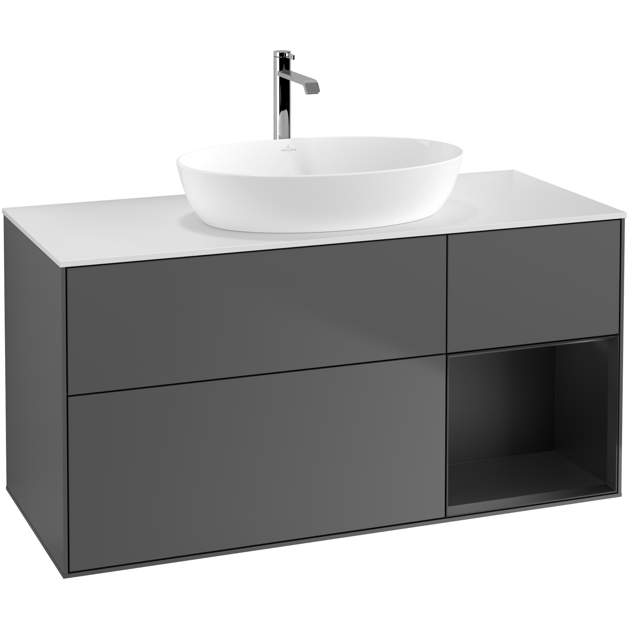 Tvättställsskåp Villeroy & Boch Finion med 3 Lådor Hylla och Bänkskiva för Fristående Tvättställ från Artis & Collaro | badrum - badrumsmobler - tvattstallsskap-och-kommod | KakelKungen