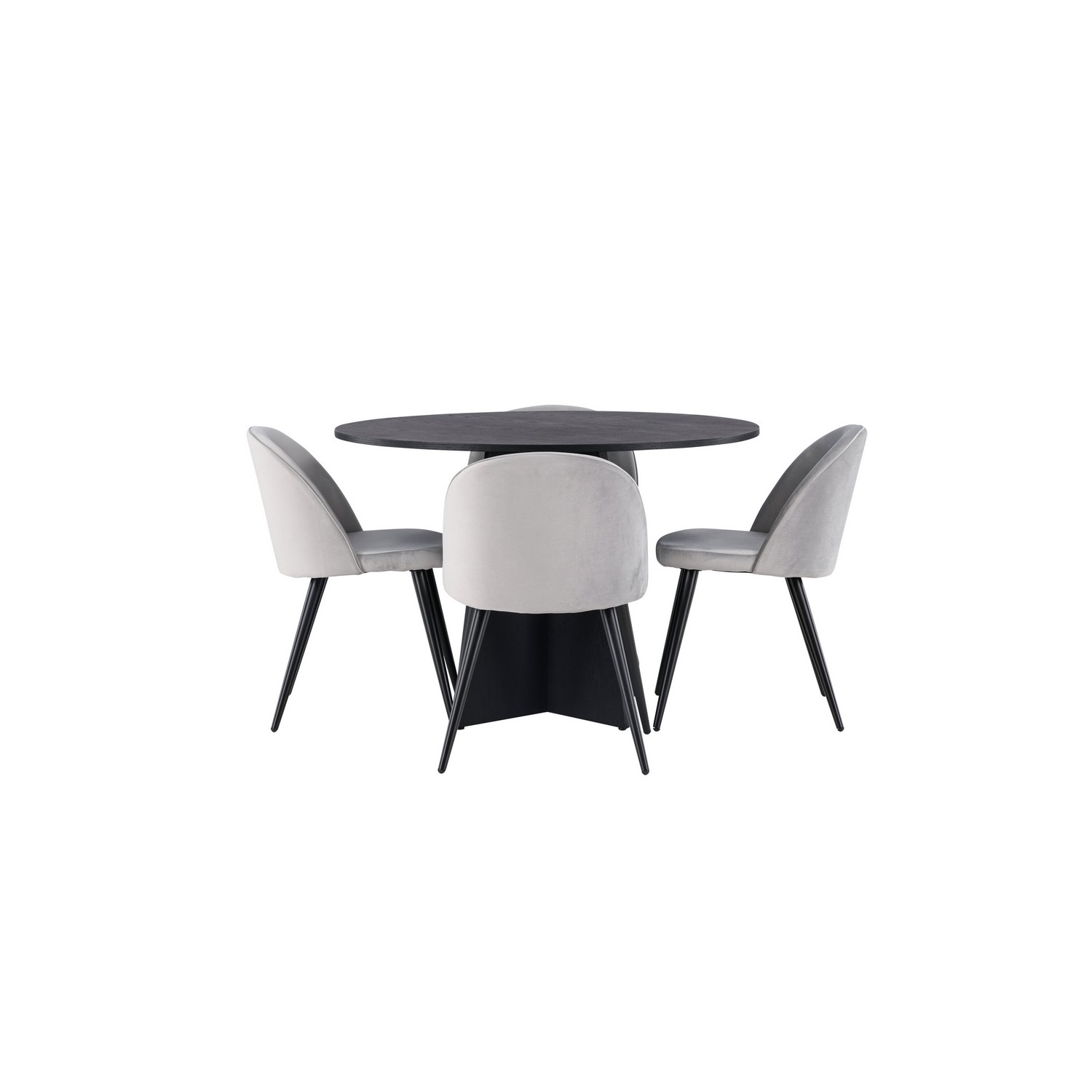 Spisegruppe Venture Home Bootcut Ø110 cm med 4 Velvet Stoler