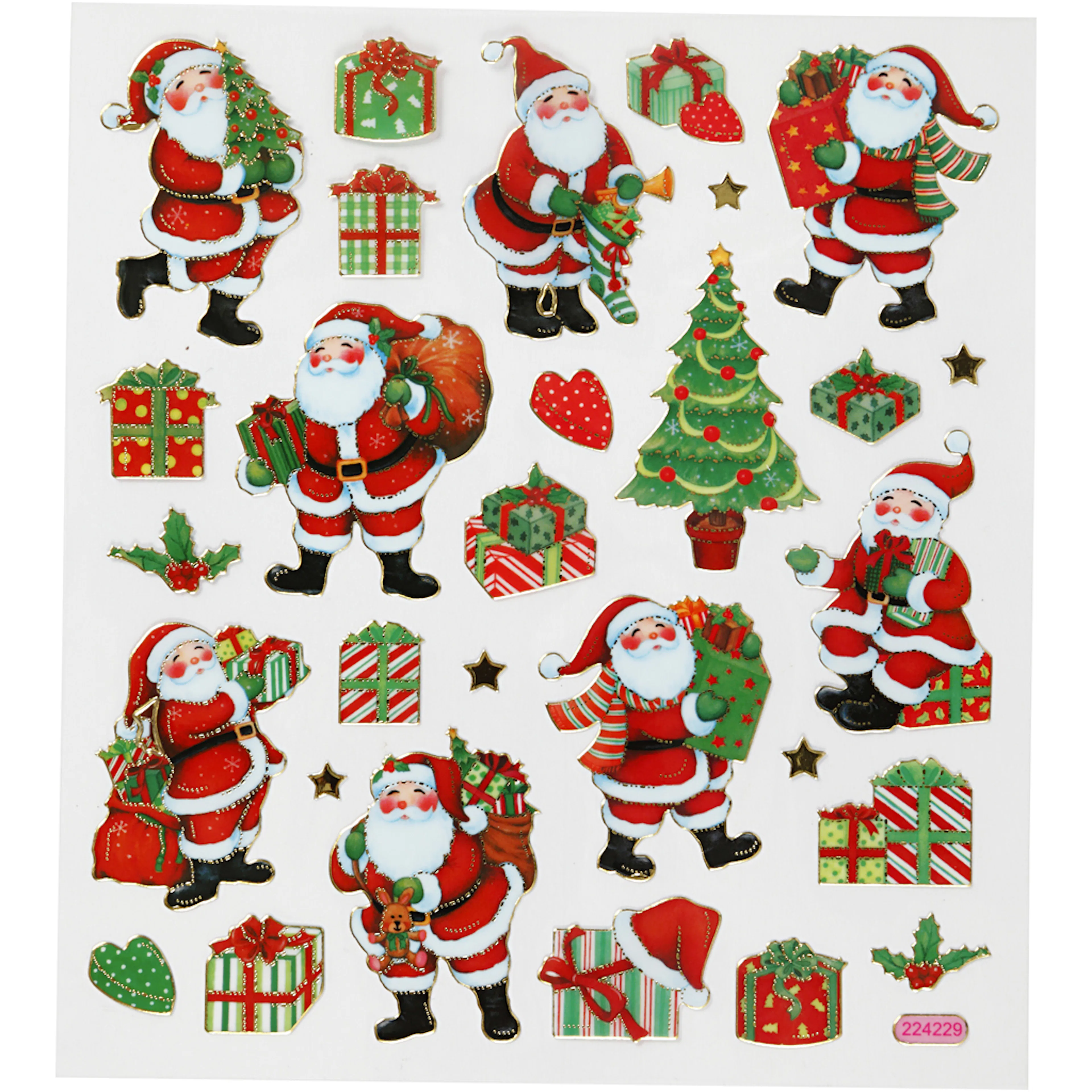 Klistremerker Creativ Company Klassiske Julefigurer 15x16,5 cm