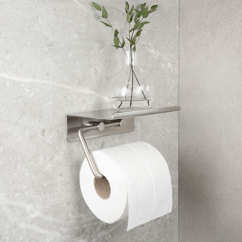 Toalettpapirholder Beslag Design Base med Hylle