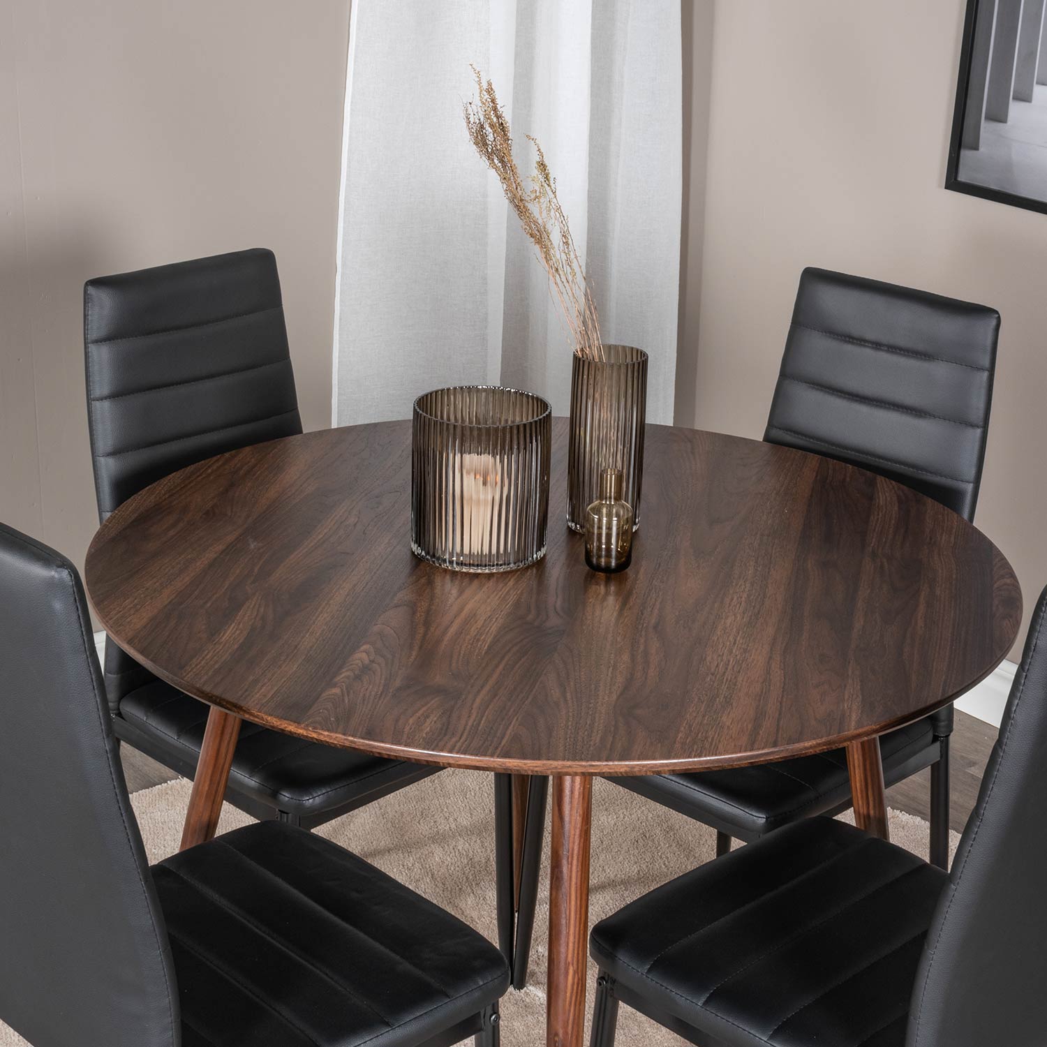 Spisegruppe Venture Home Plake med 4 Sly Stoler Rundt