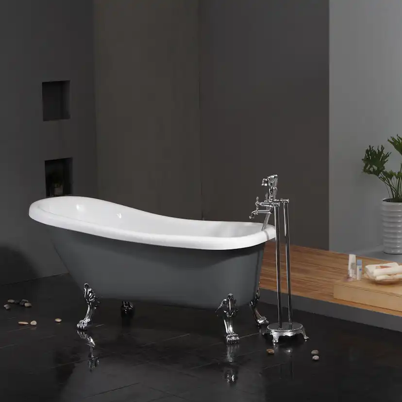 Badekar Bathlife Ideal Grå med Føtter