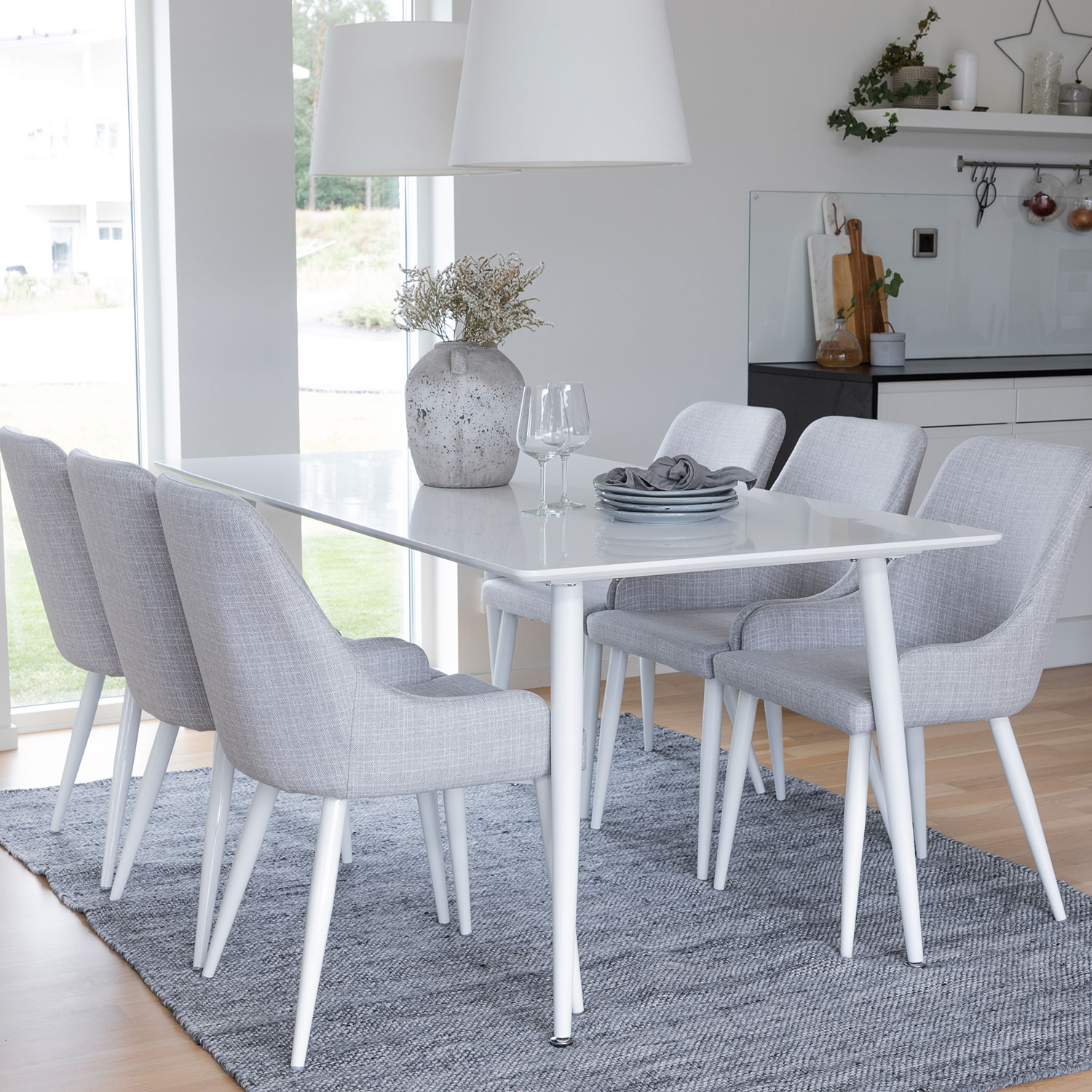 Spisegruppe Venture Home Polar med 6 Plaza Stoler