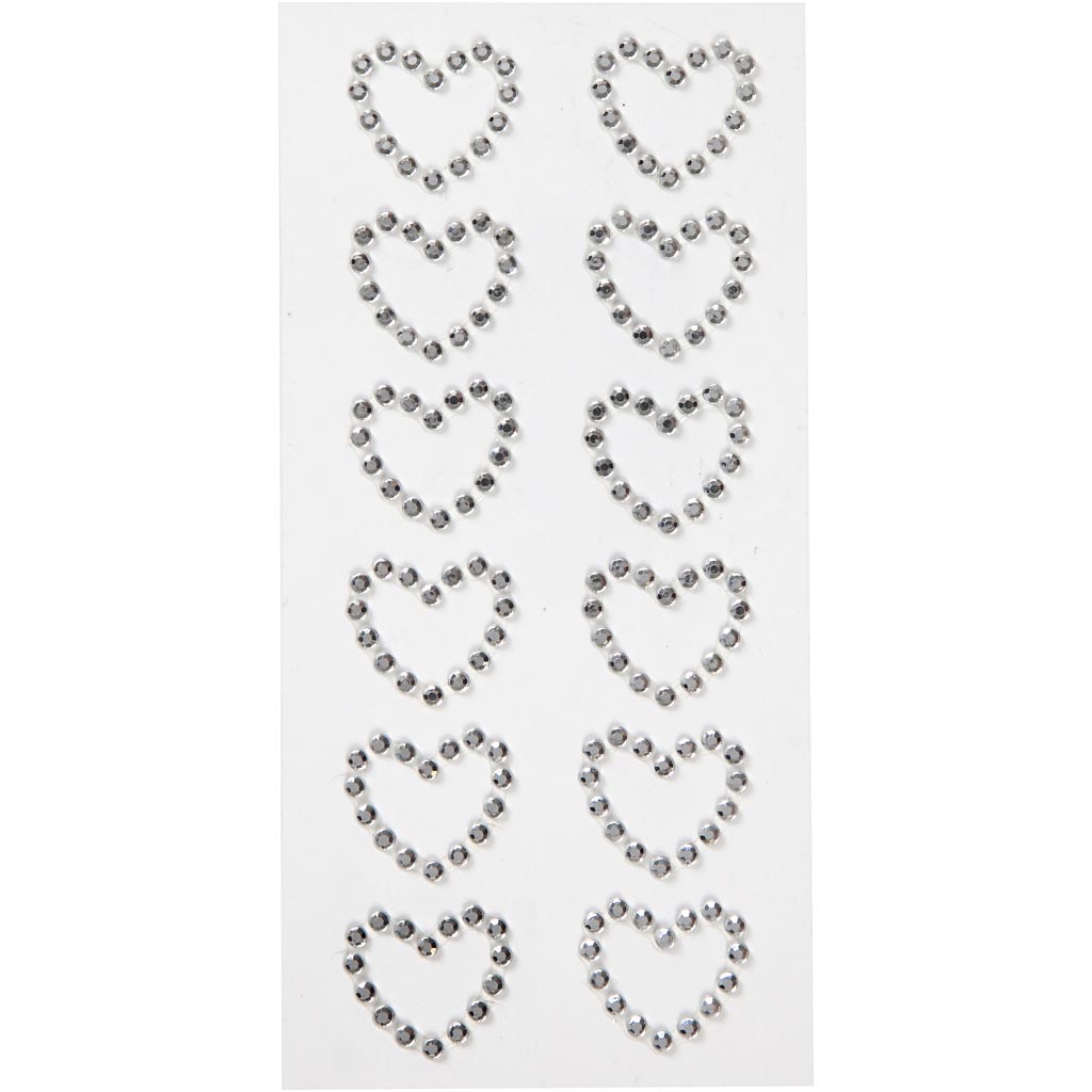 Rhinstenhjerter Creativ Company Str 23x21 mm 12 Stk/1 Pk