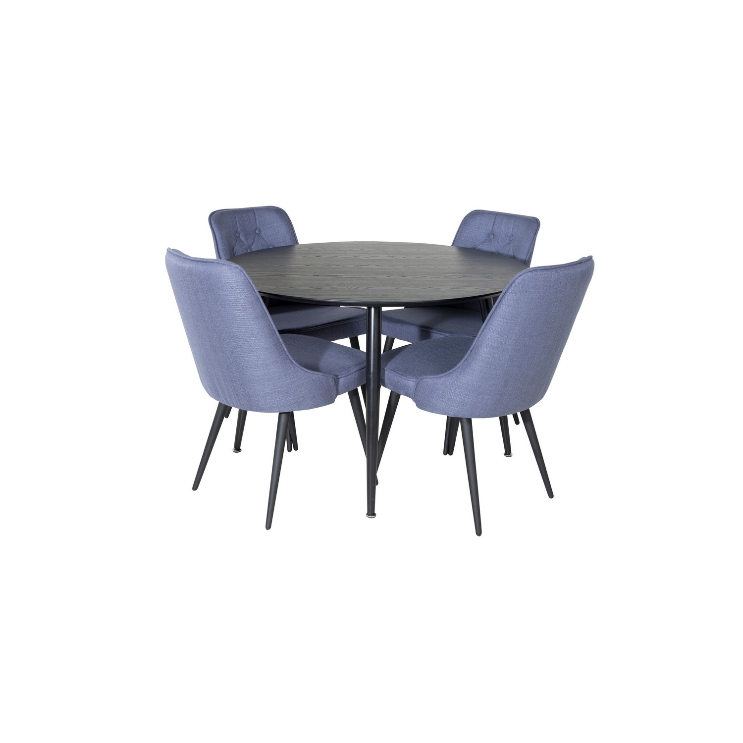 Spisegruppe Venture Home Disa Rund med 4 Vera Stoler Polyester