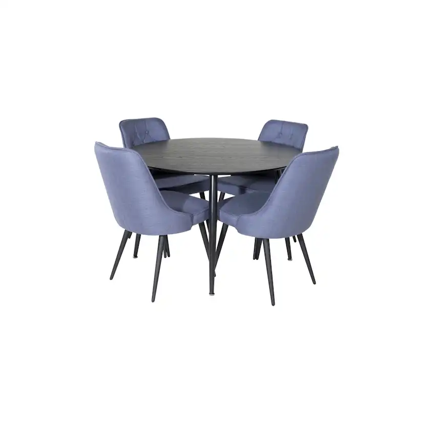 Spisegruppe Venture Home Disa Rund med 4 Vera Stoler Polyester