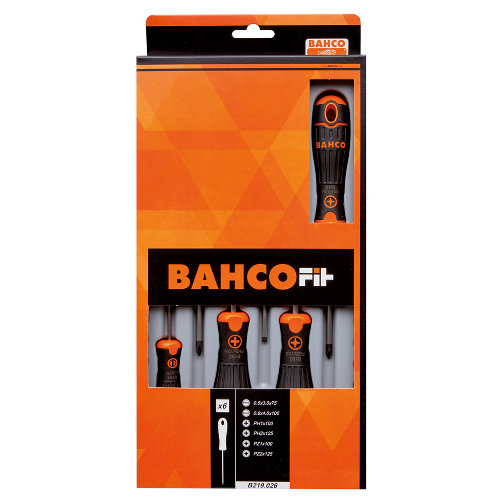 Skrujernsett Bahco SP/PH/PZ 6-deler