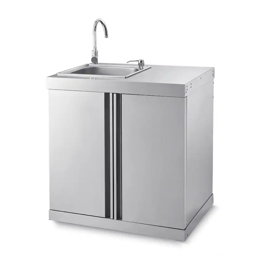 Oppvaskbenk Modul Myoutdoorkitchen Stainless Collection med Oppbevaringsskap