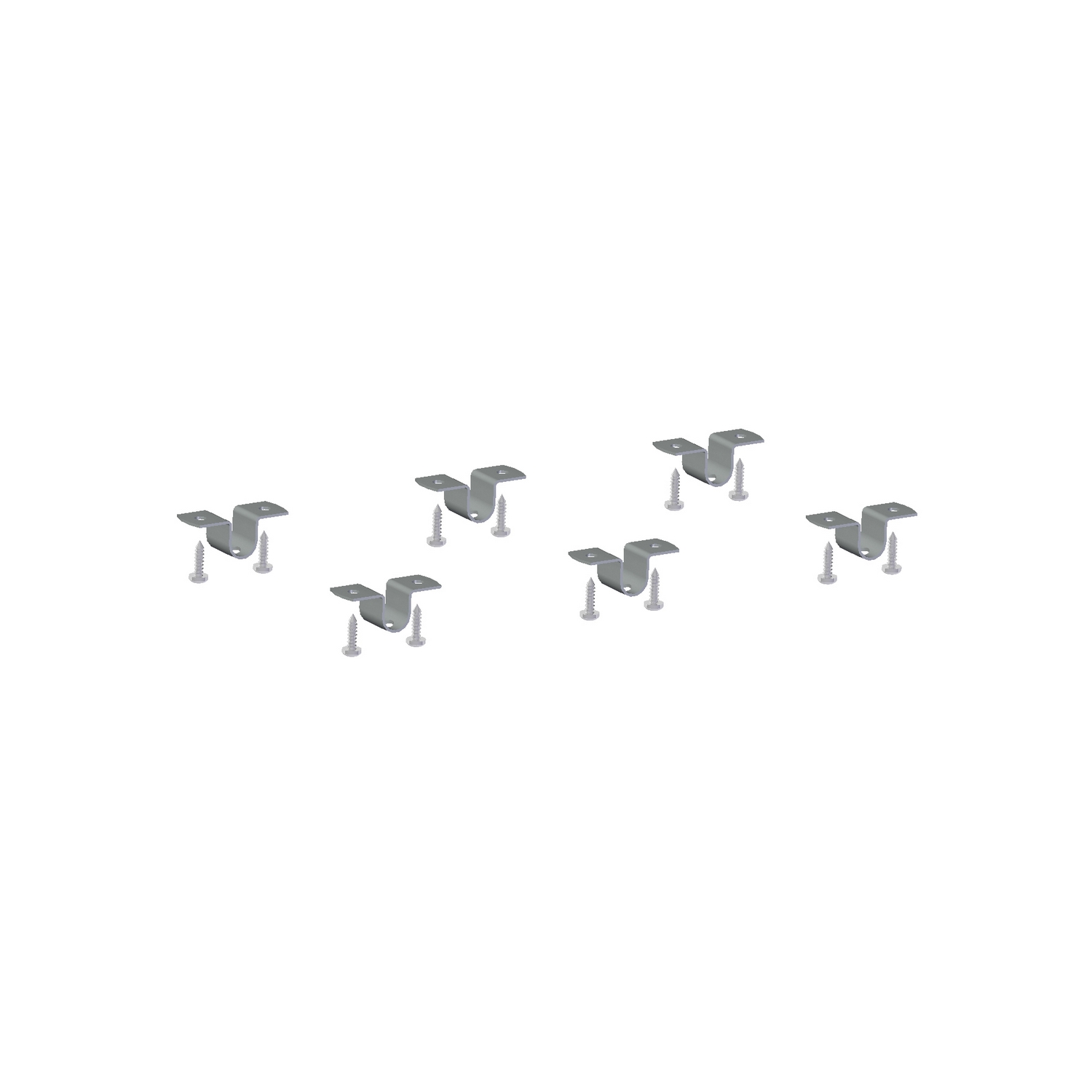 Skarvbeslag silver  6-pack Sølv