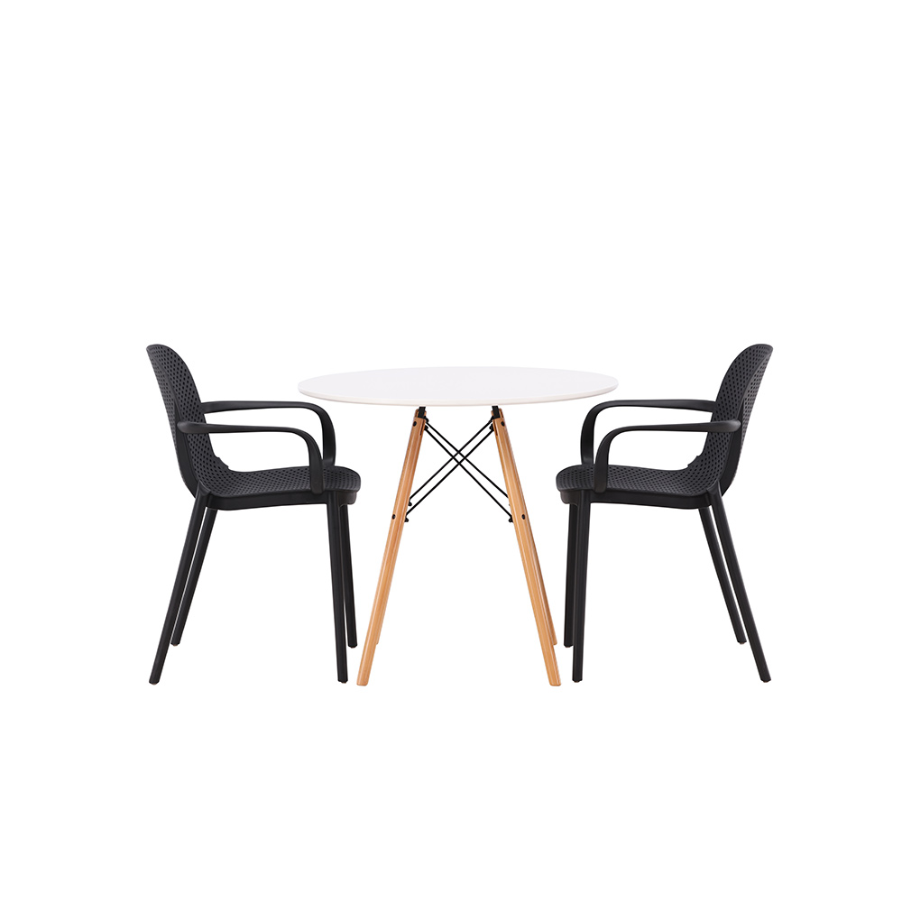 Spisegruppe Venture Home Danburi Ø 60 cm med 2 Baltimore Stoler