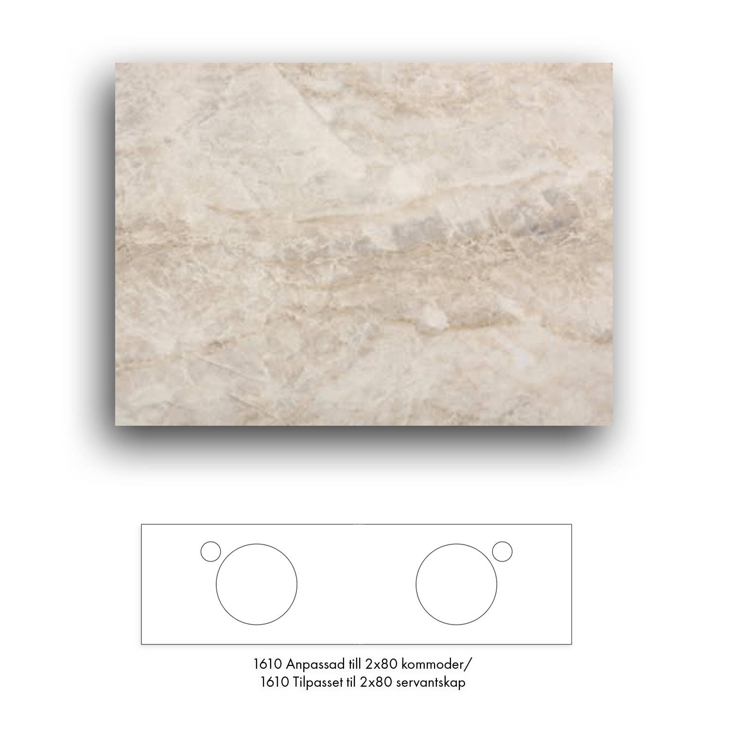 Bänkskiva Macro Design Crown+ Dekton 1610 till Tvättställsskåp Crown | badrum - badrumsmobler - bankskivor | KakelKungen