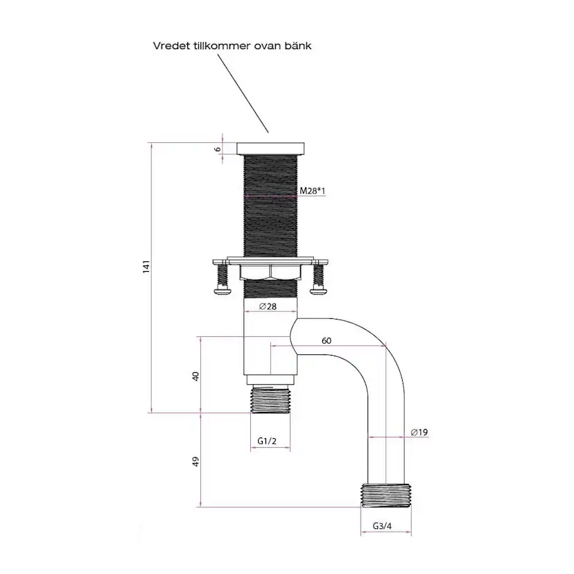 Stengeventil Strand Stainless for Oppvaskmaskin DM-101