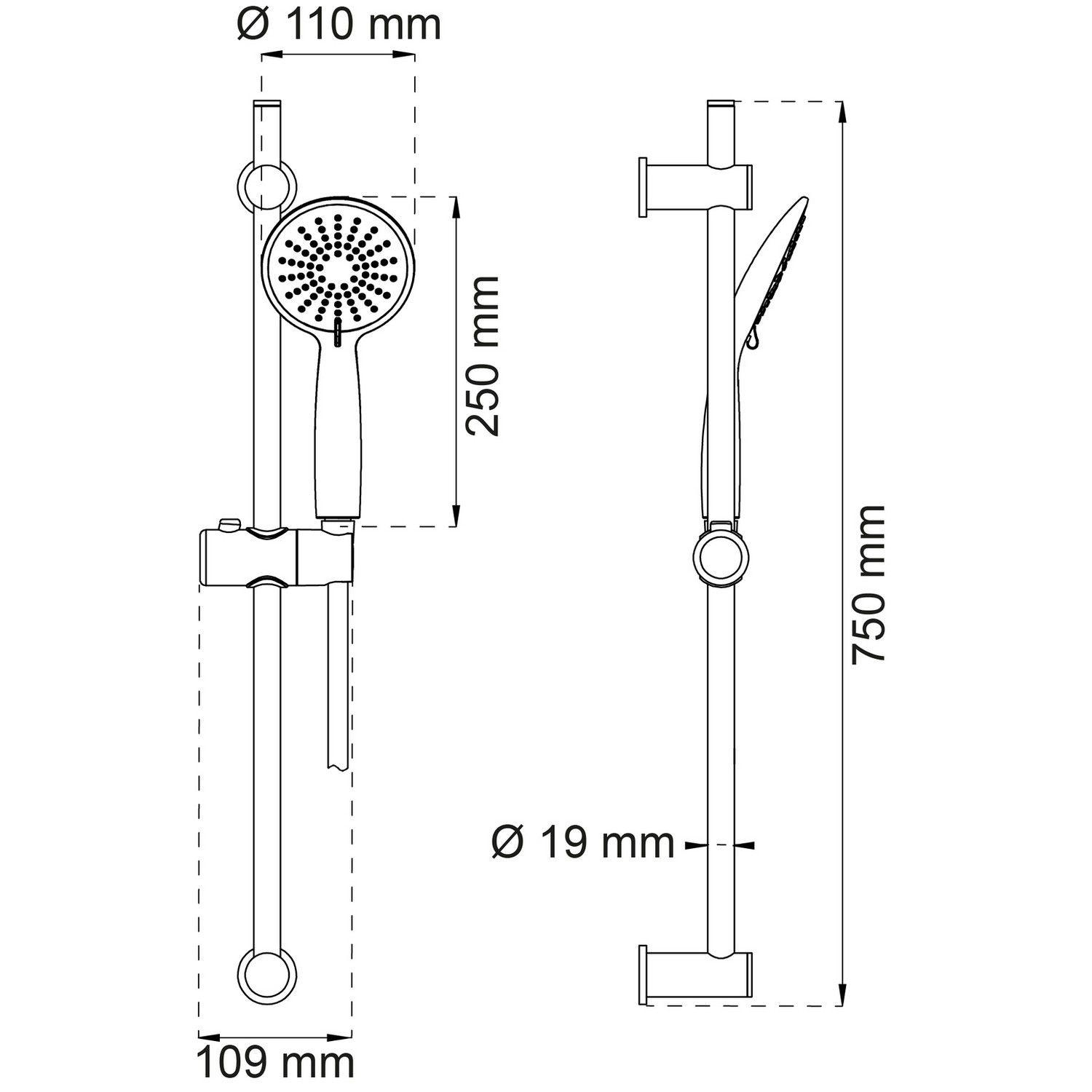 Dusjsett Habo Dahlia 3-spray Krom