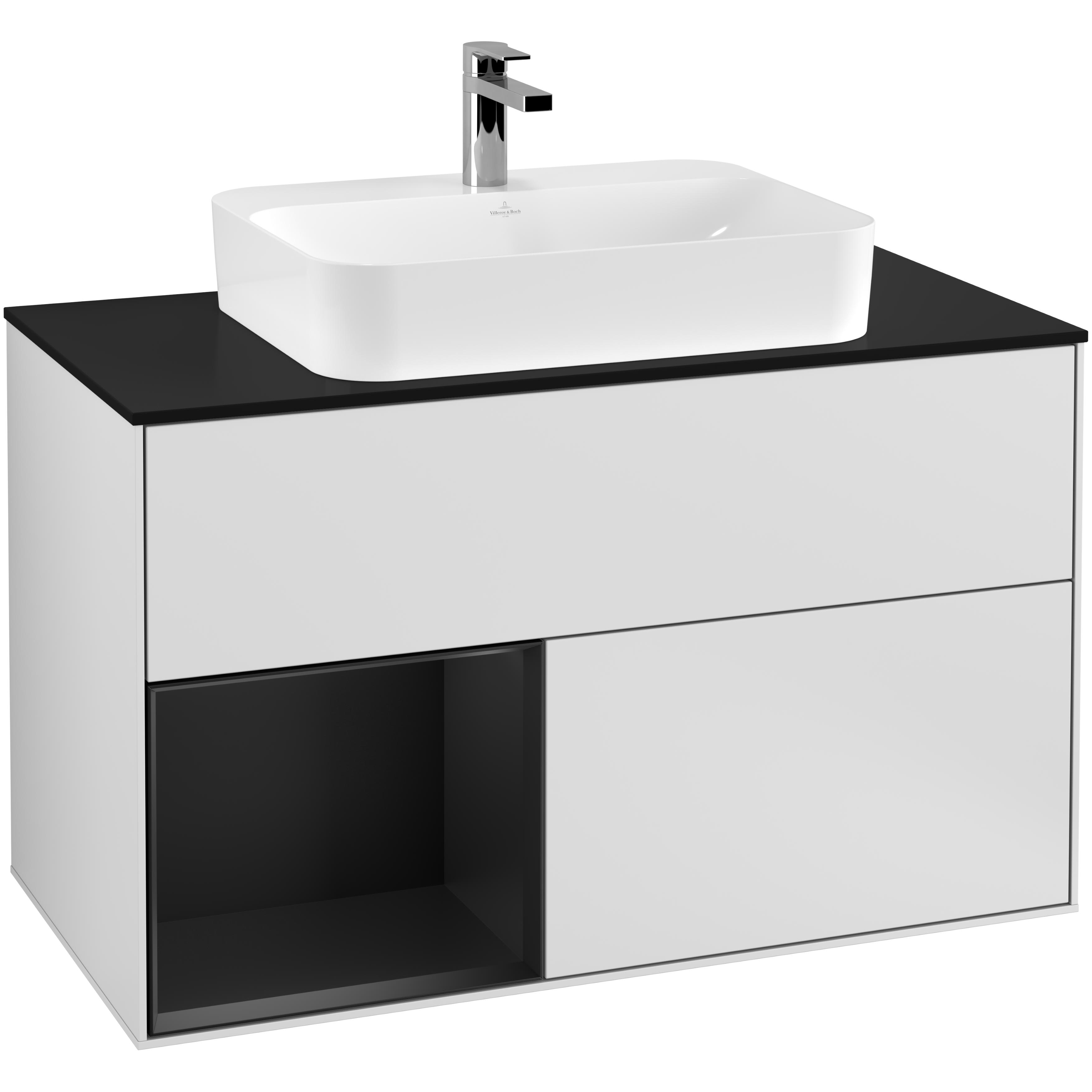 Tvättställsskåp Villeroy & Boch Finion med 2 Lådor Hylla och Bänkskiva för Ytmonterat Tvättställ | badrum - badrumsmobler - tvattstallsskap-och-kommod | KakelKungen