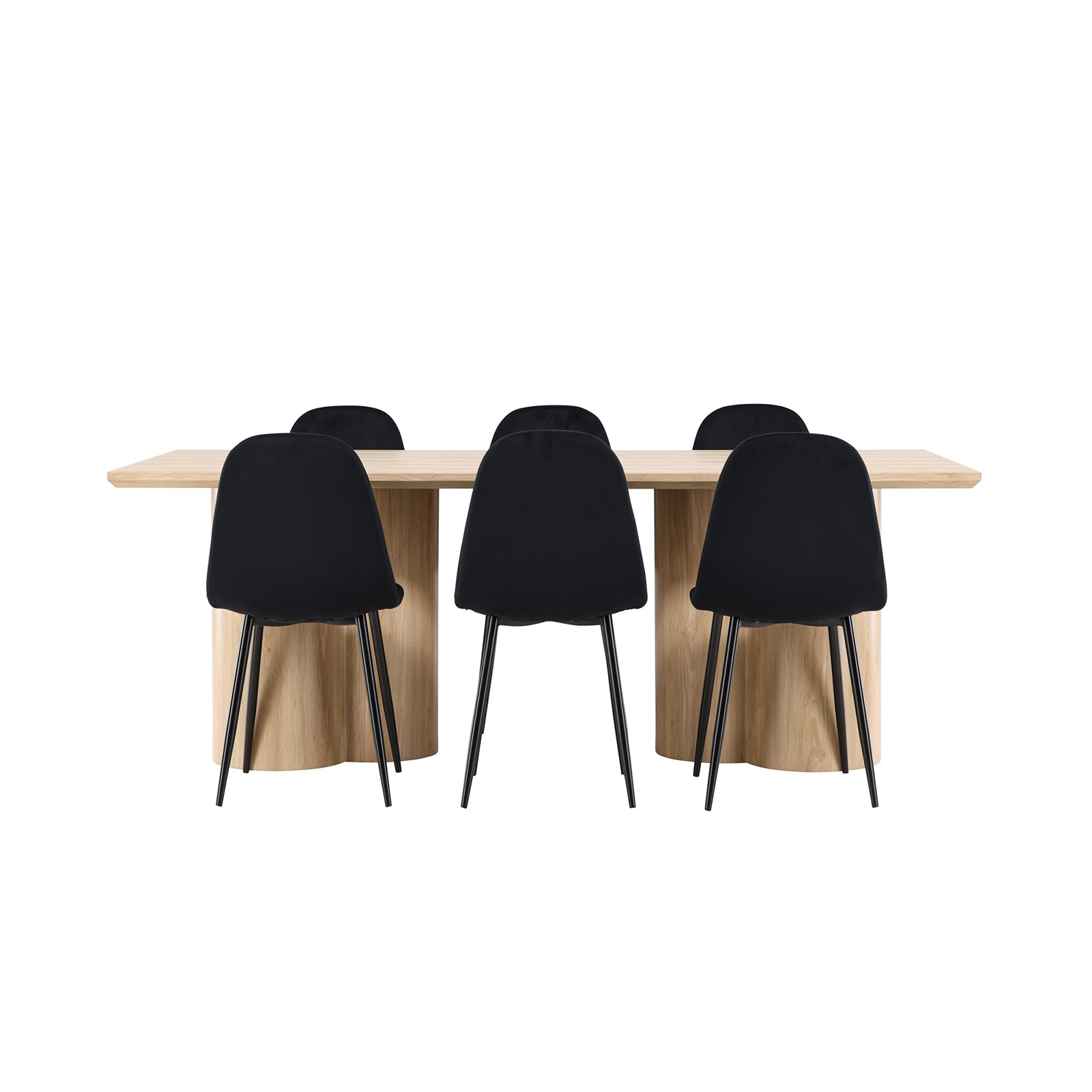 Spisegruppe Venture Home Olivia 210 med 6 stk Polar Stoler Fløyel