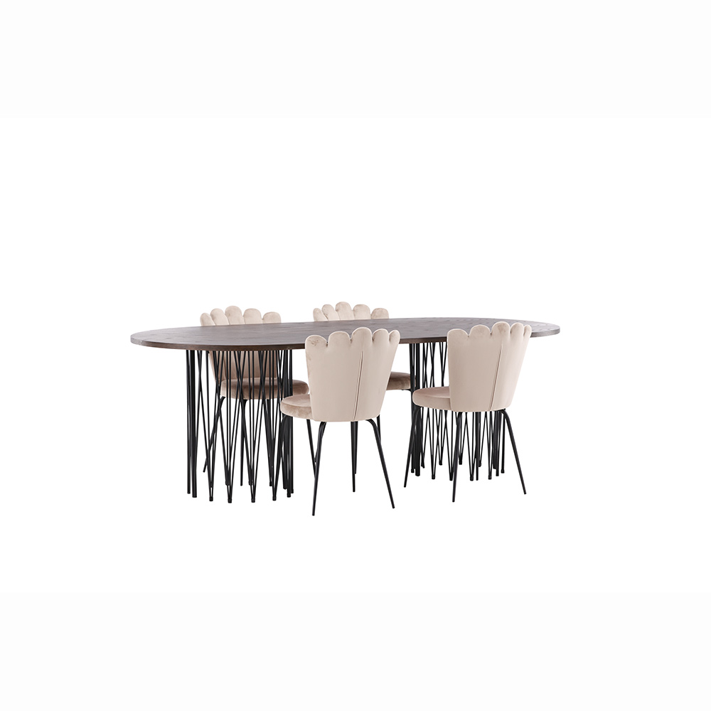 Spisegruppe furniture/fashion Stone med 4 Limhamn Light Stoler