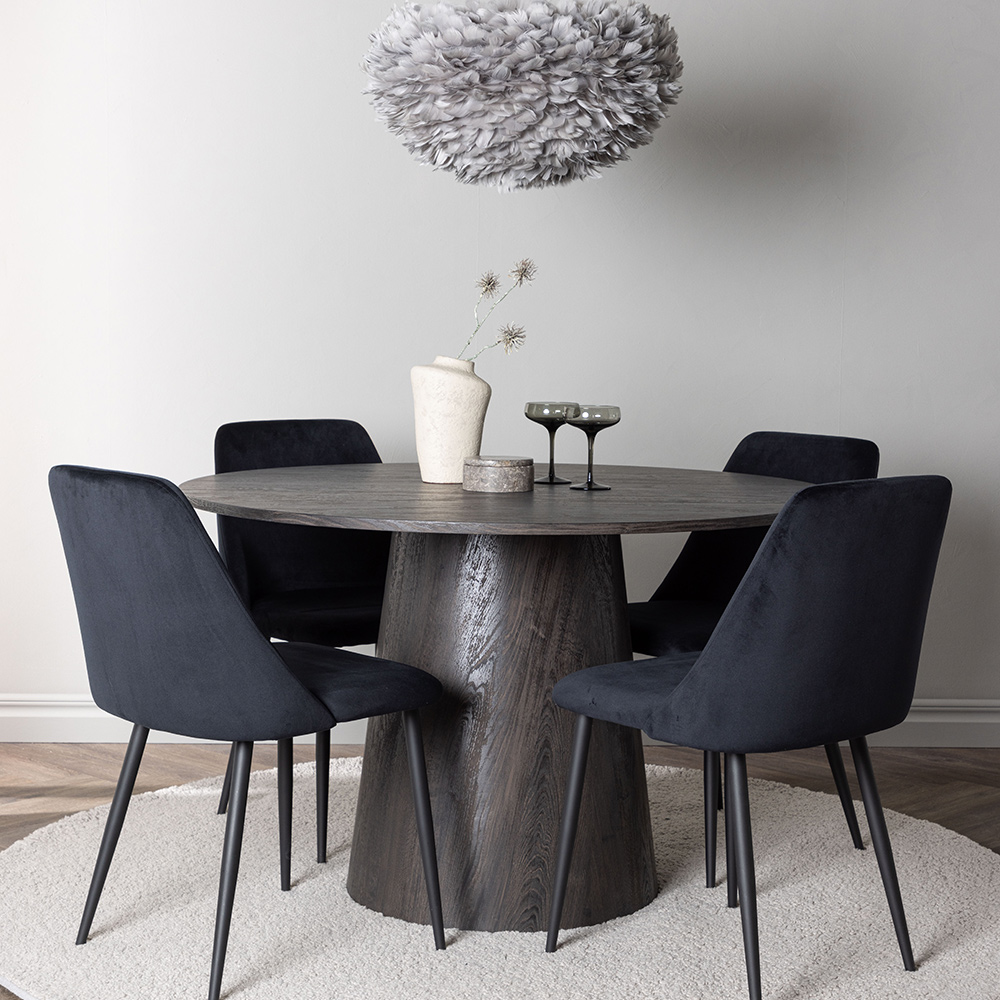 Spisegruppe Venture Home Lanzo Ø120 cm med 4 stk Night Stoler