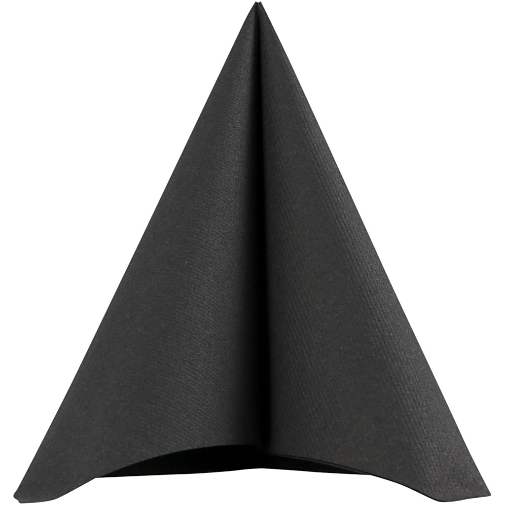 Servetter, svart, stl. 40x40 cm, 60 g, 20 st./ 1 förp. Svart