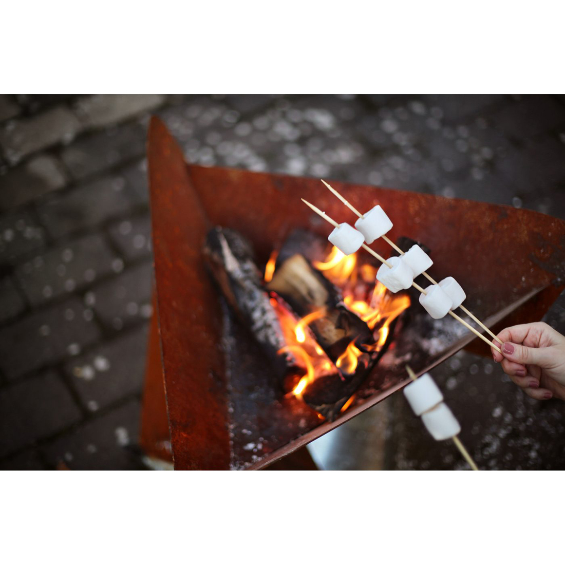 Bålpanne Jabo Triangel Inkl Fat Corten 64x64x54 cm