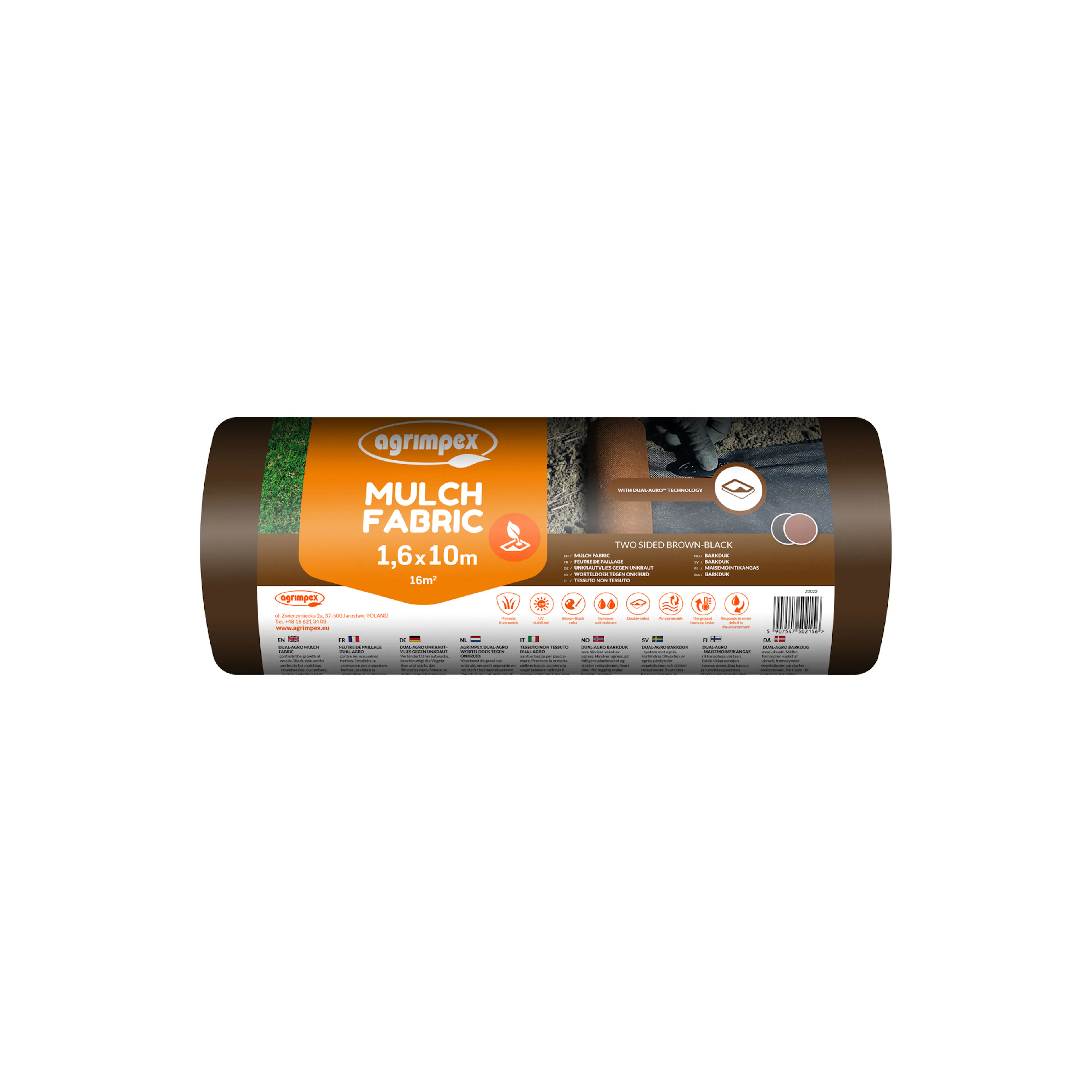 Barduk Jabo Agrimpex Dual-Agro 1,6x10 m Brun/Sort