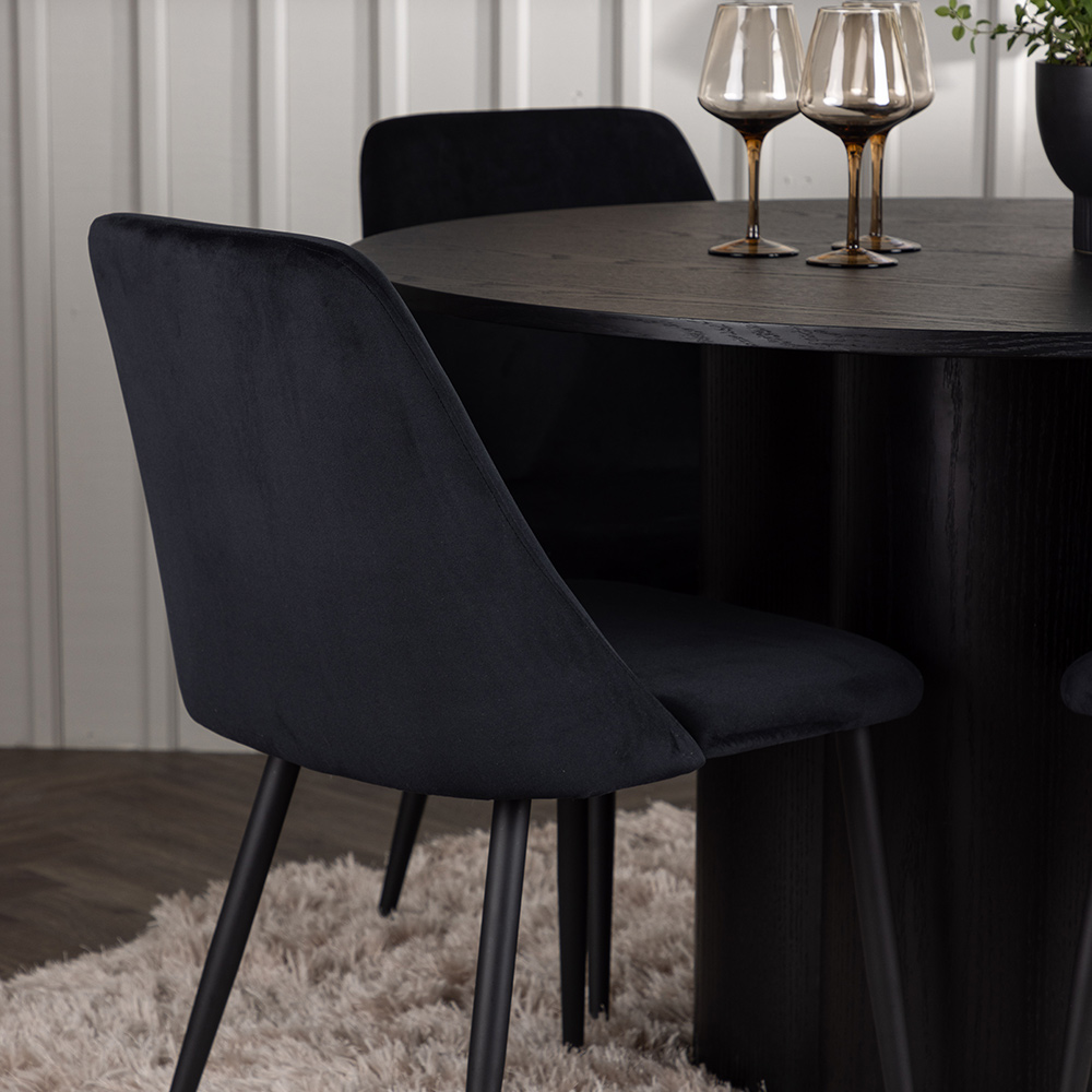 Spisegruppe Venture Home Olivia Ø110 cm med 4 stk Night Stoler