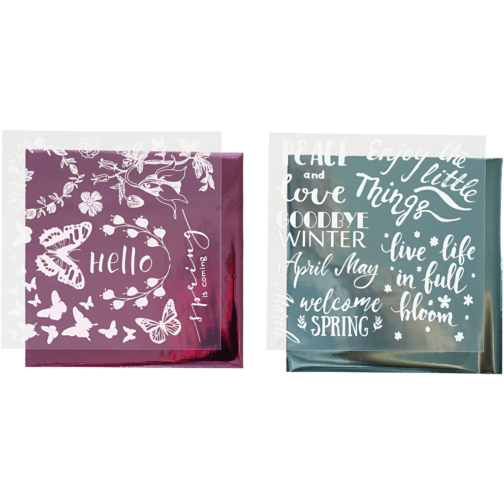 Dekorasjonsfolie Creativ Company Limark Lyseblå Rosa Vår 2x2 Ark/1 Pk