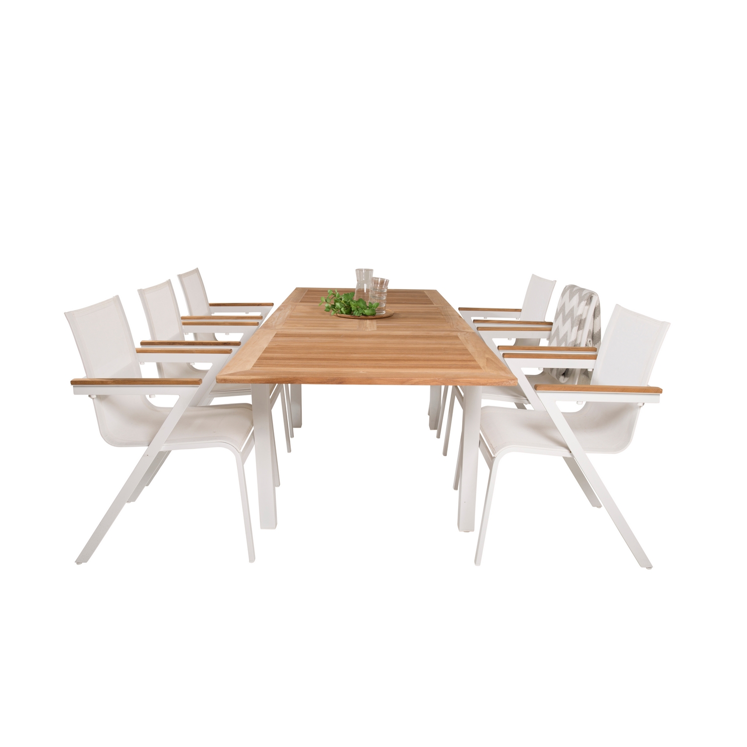 Spisegruppe Venture Home Perla 160/240 med 6 Meya Stoler