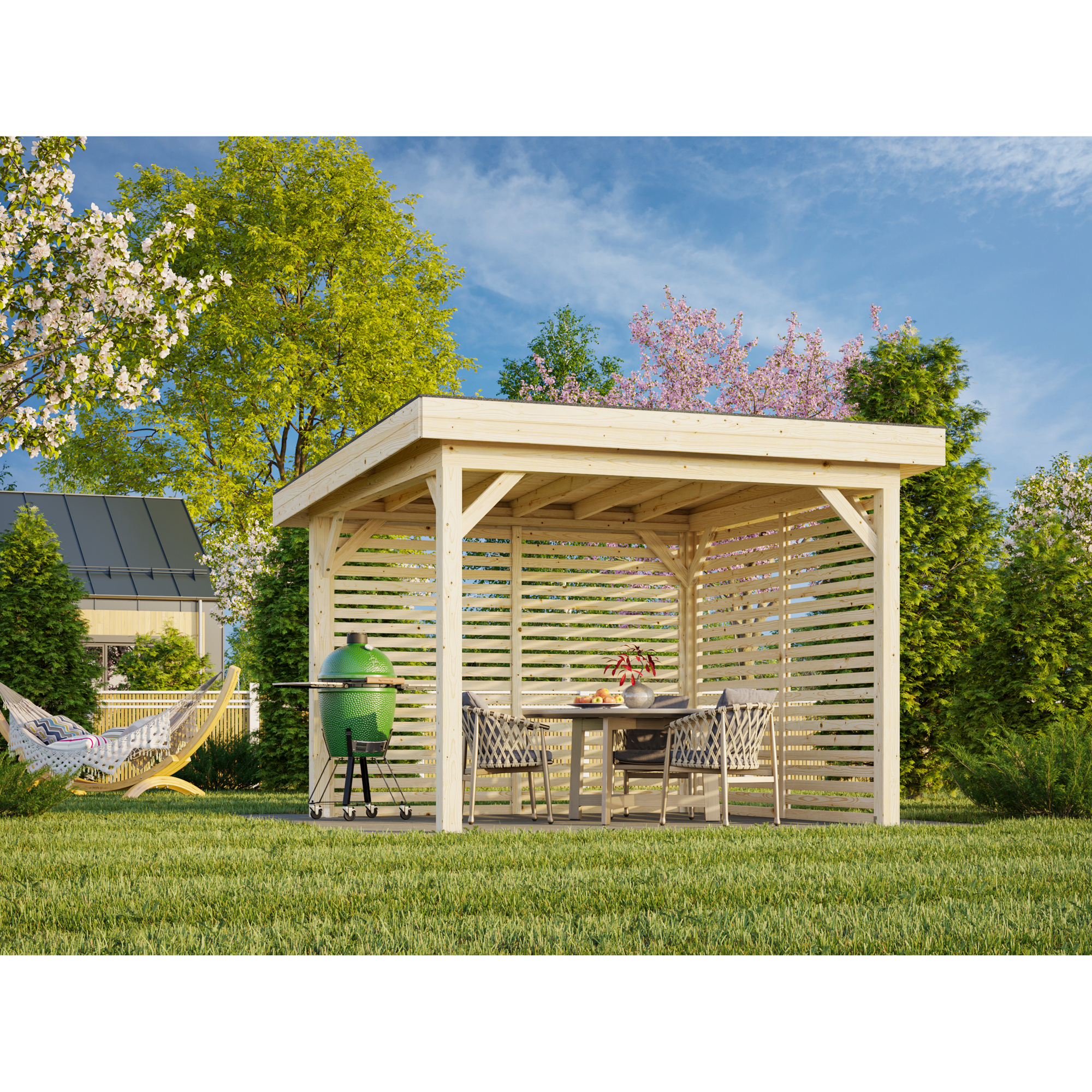 Lenna paviljong 8,3 m2 Set 302 Ubehandlet Tre
