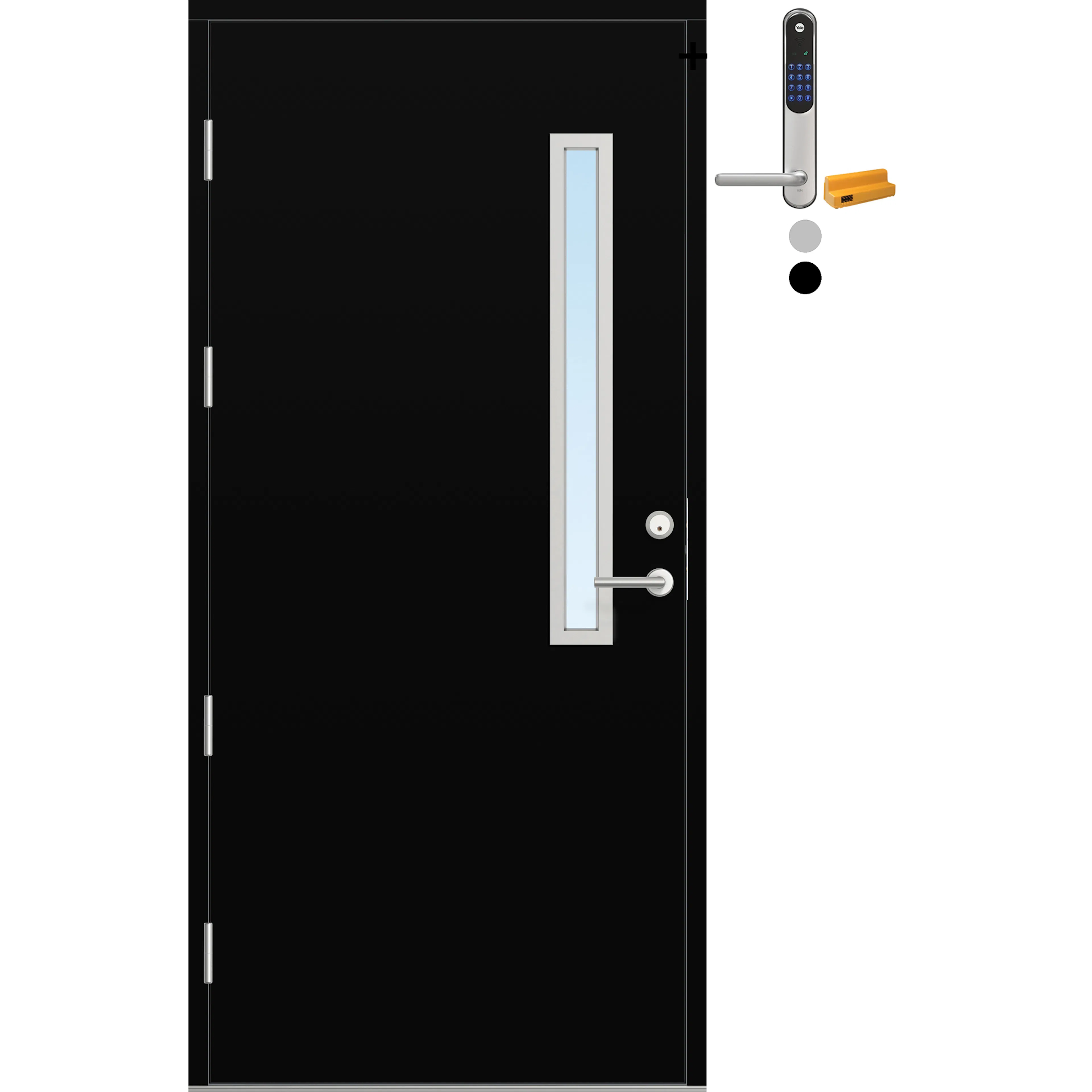 Ytterdør Bygg1 Fjell 12 Klarglass med Yale Doorman Classic Home