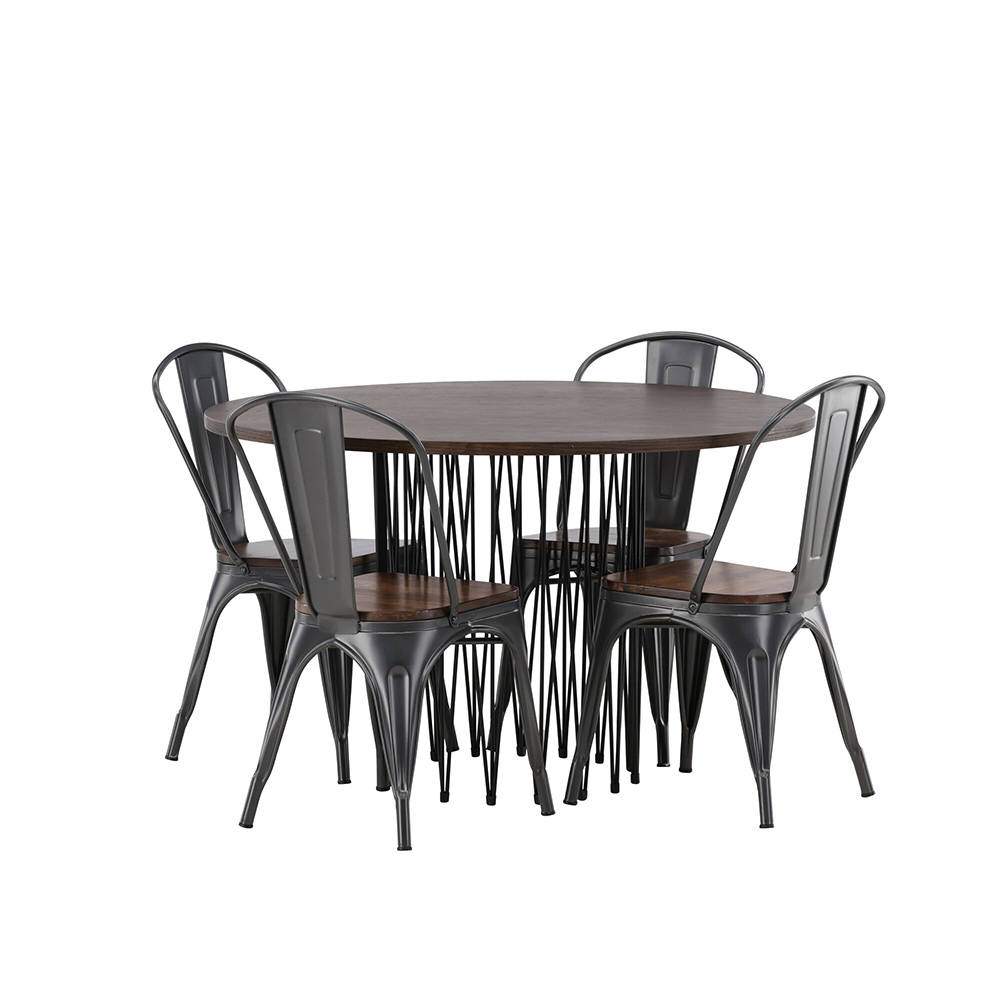 Spisegruppe Venture Home Stone Rund med 4 Tempe Stoler