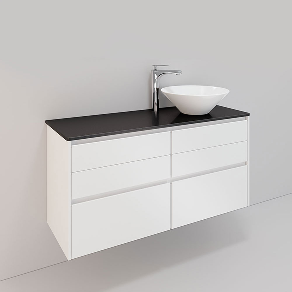 Tvättställsskåp Noro Lifestyle Concept 1200H Vit, 6 lådor, L BxH: 120x61,5 cm, 6 skuffer, Servant til høyre