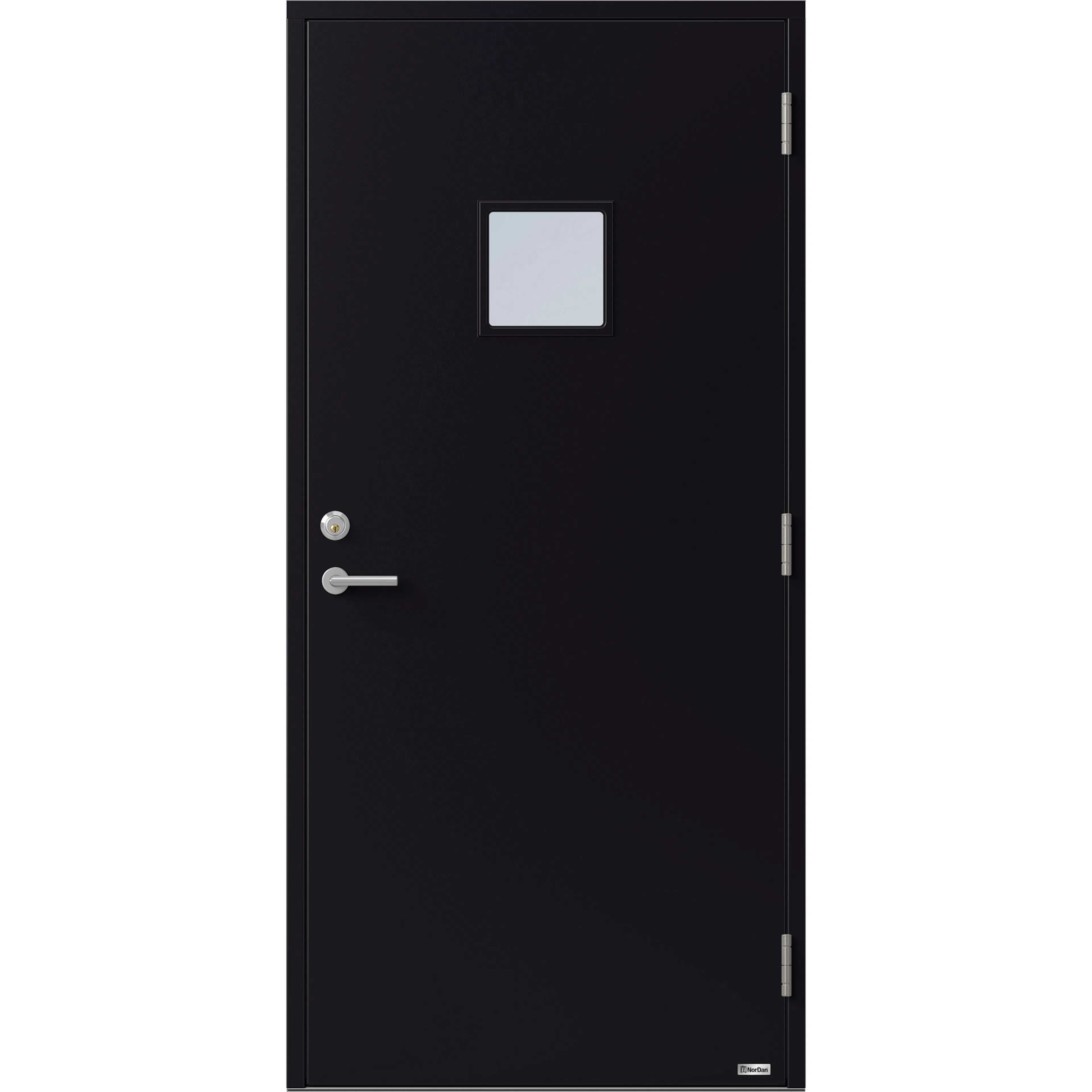 Ytterdør NorDan Kvina, BxH: 90x210 cm, Høyre, Svart NCS RAL 9005