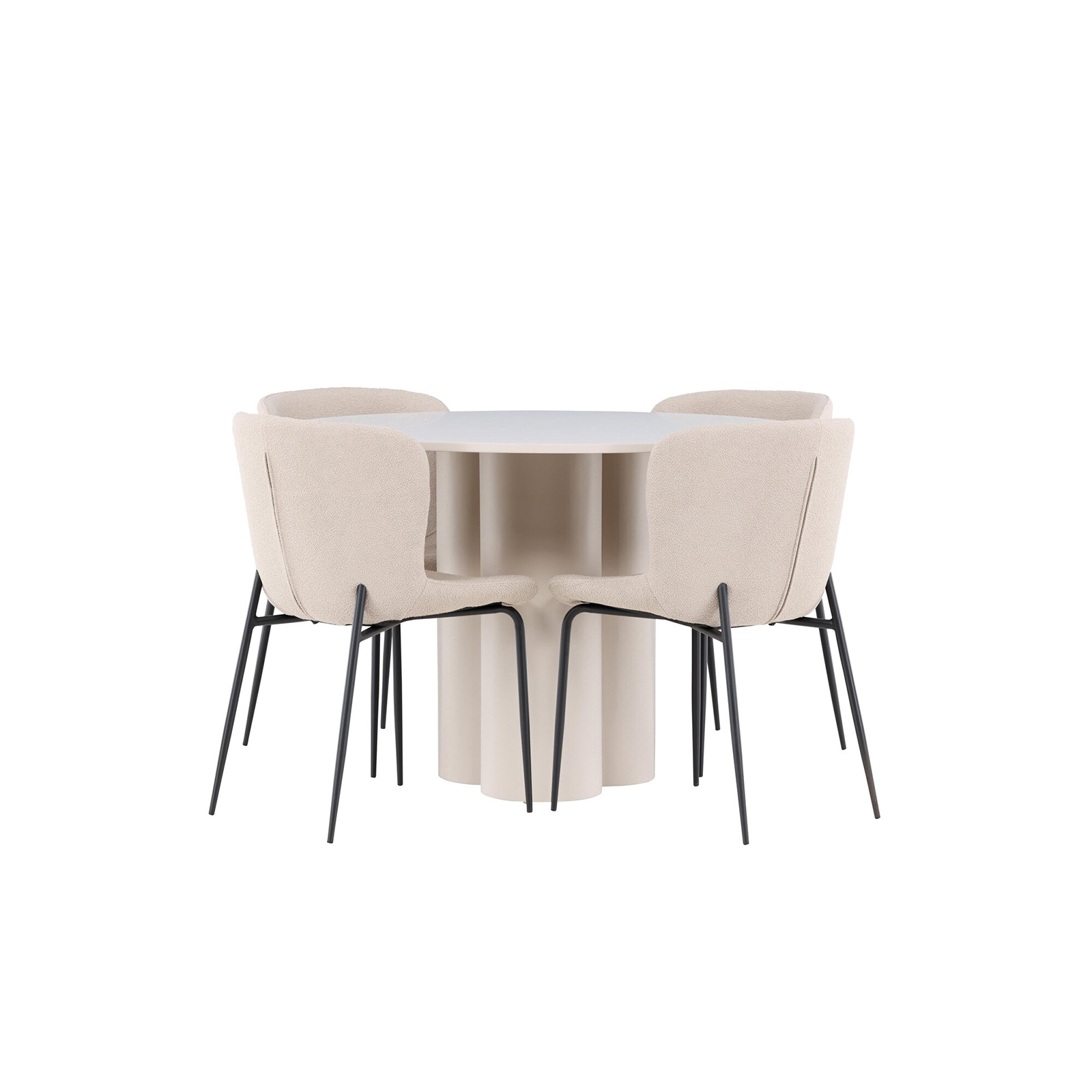 Spisegruppe Venture Home Olivia Ø110 med 4 stk Modesto Stoler