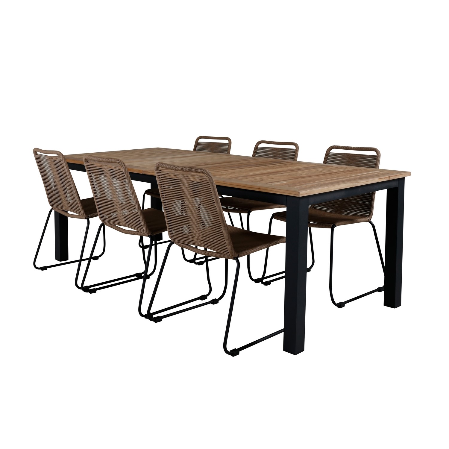 Spisegruppe Venture Home Perla 224 med 6 Leon Stablebare Spisestoler