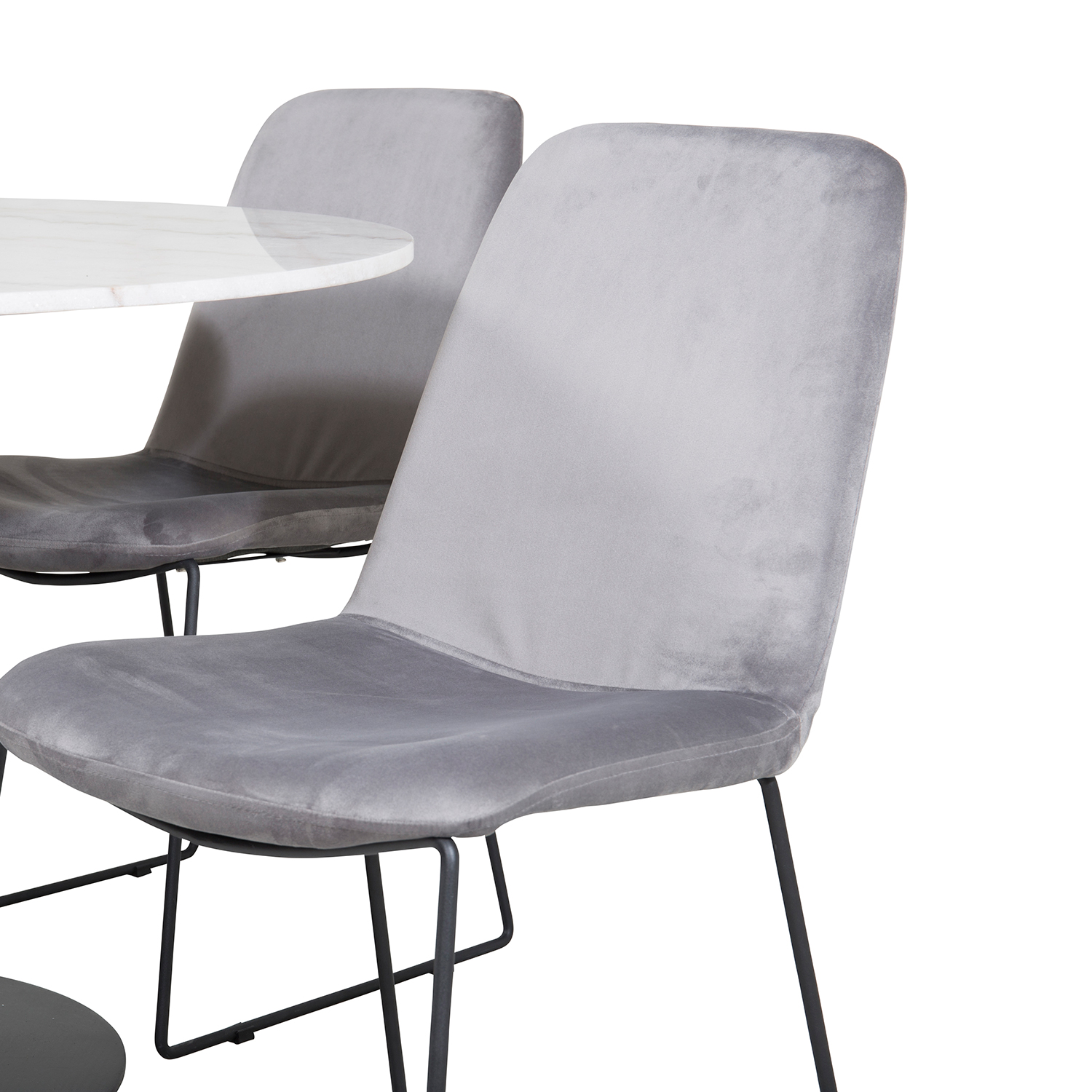 Spisegruppe Venture Home Estelle med 4 Muscot Stoler Fløyel