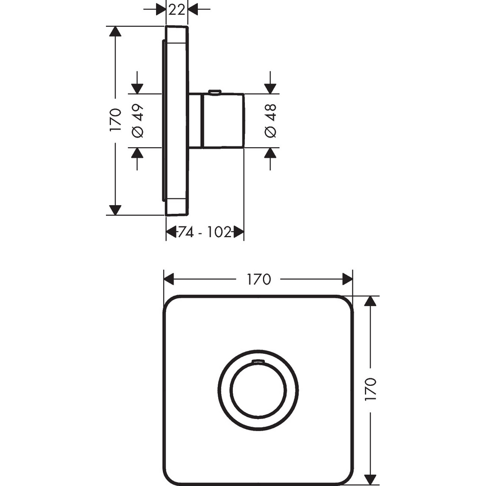 Innbyggingsblander Axor ShowerSelect Soft Highflow